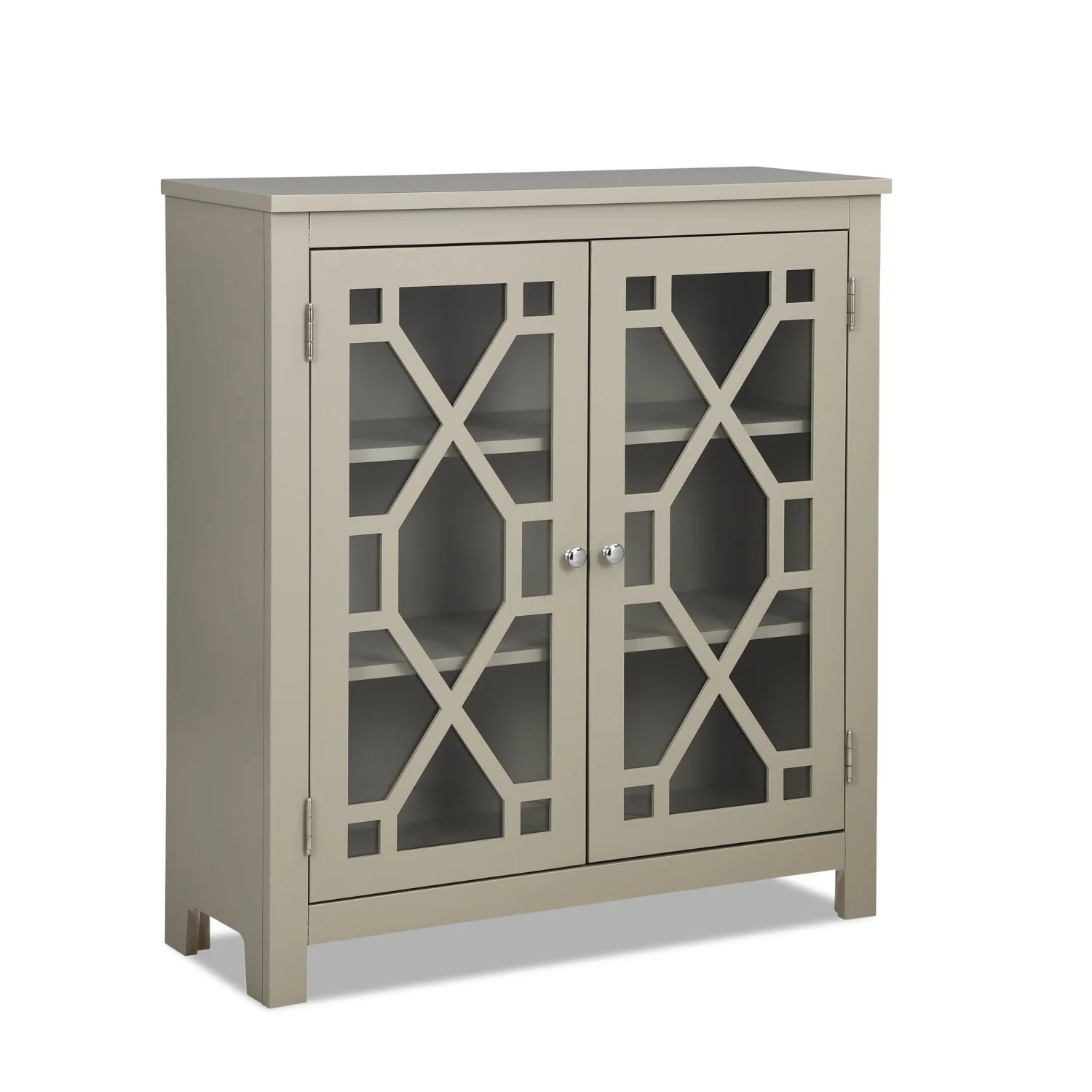 Clary 31.5" Accent Cabinet with Glass Doors - Grey