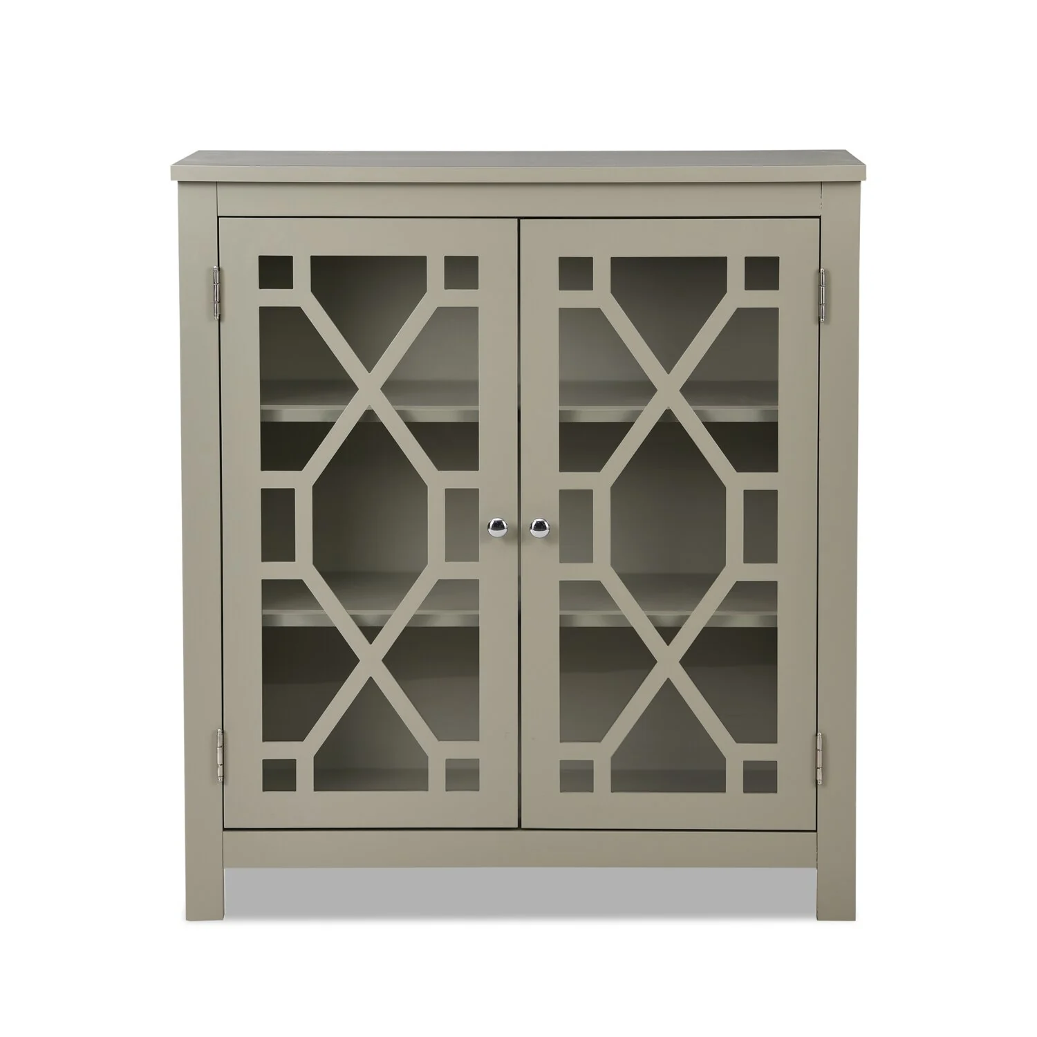 Clary 31.5" Accent Cabinet with Glass Doors - Grey