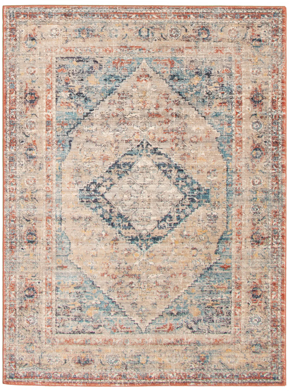 Bolivar Bijar Multi Colour Area Rug - 5'3" x 7'6"