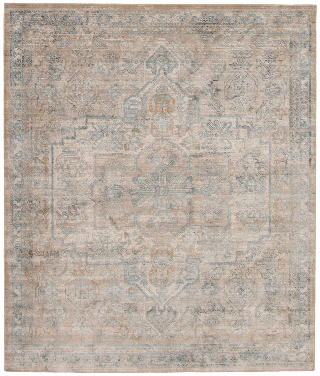 Baina Heriz Beige-Grey Area Rug - 6'7" x 9'10"