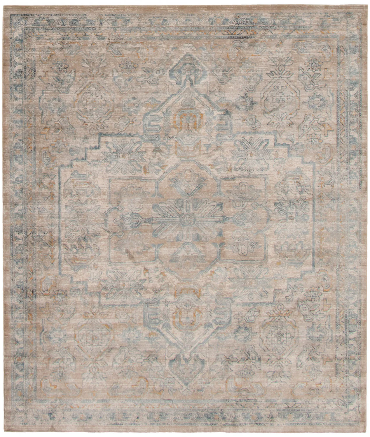 Baina Heriz Beige-Grey Area Rug - 5'3" x 6'7"