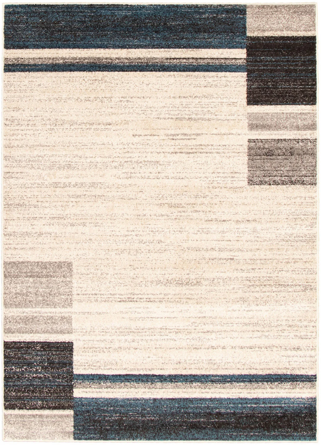 Aya Ivory-Blue Area Rug - 3'11" x 5'7"