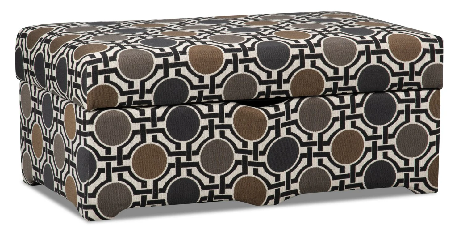 Made in Canada Nina 39" Linen-Look Fabric Accent Storage Ottoman