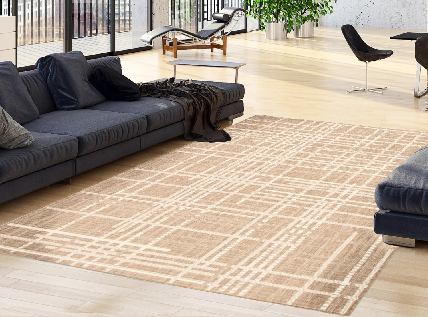 Sadie Burburry Taupe-Champagne Area Rug - 5'3" x 7'7"