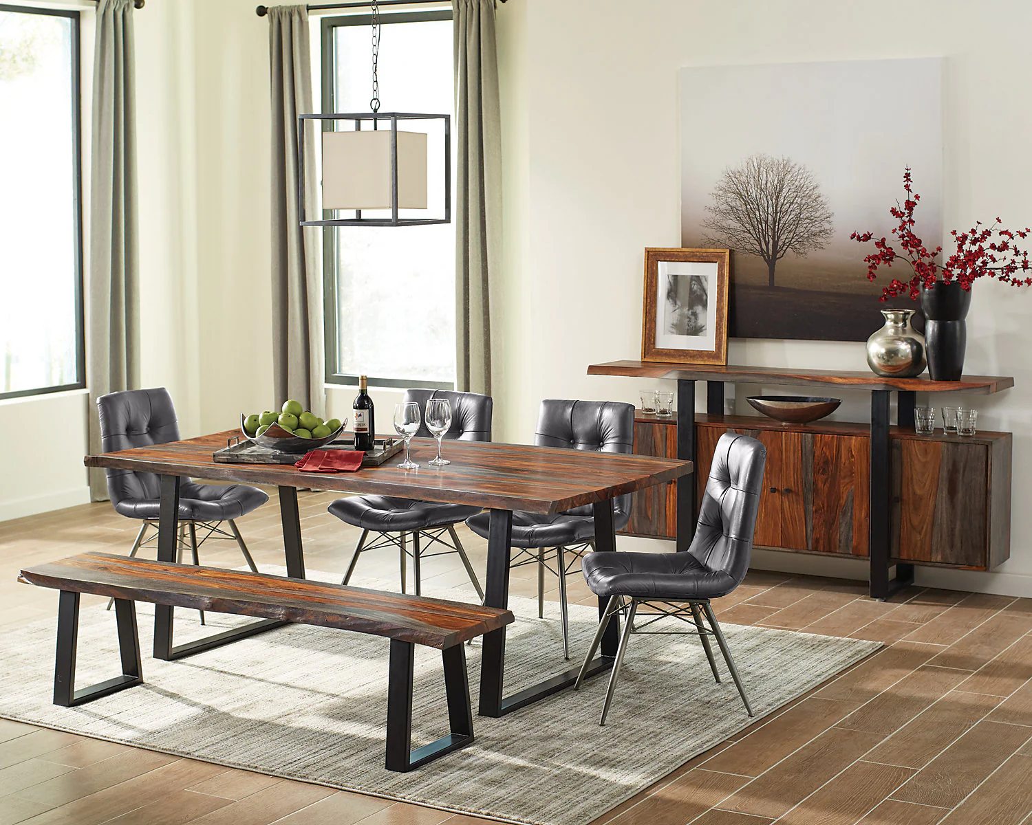 112-bowery-5pc-dining-set-with-table-4-avis-chairs-sheesham-wood-metal-80-w-brown-4.webp Bowery 5pc Dining Set with Table & 4 Avis Chairs, Sheesham Wood, Metal, 80"W - Brown