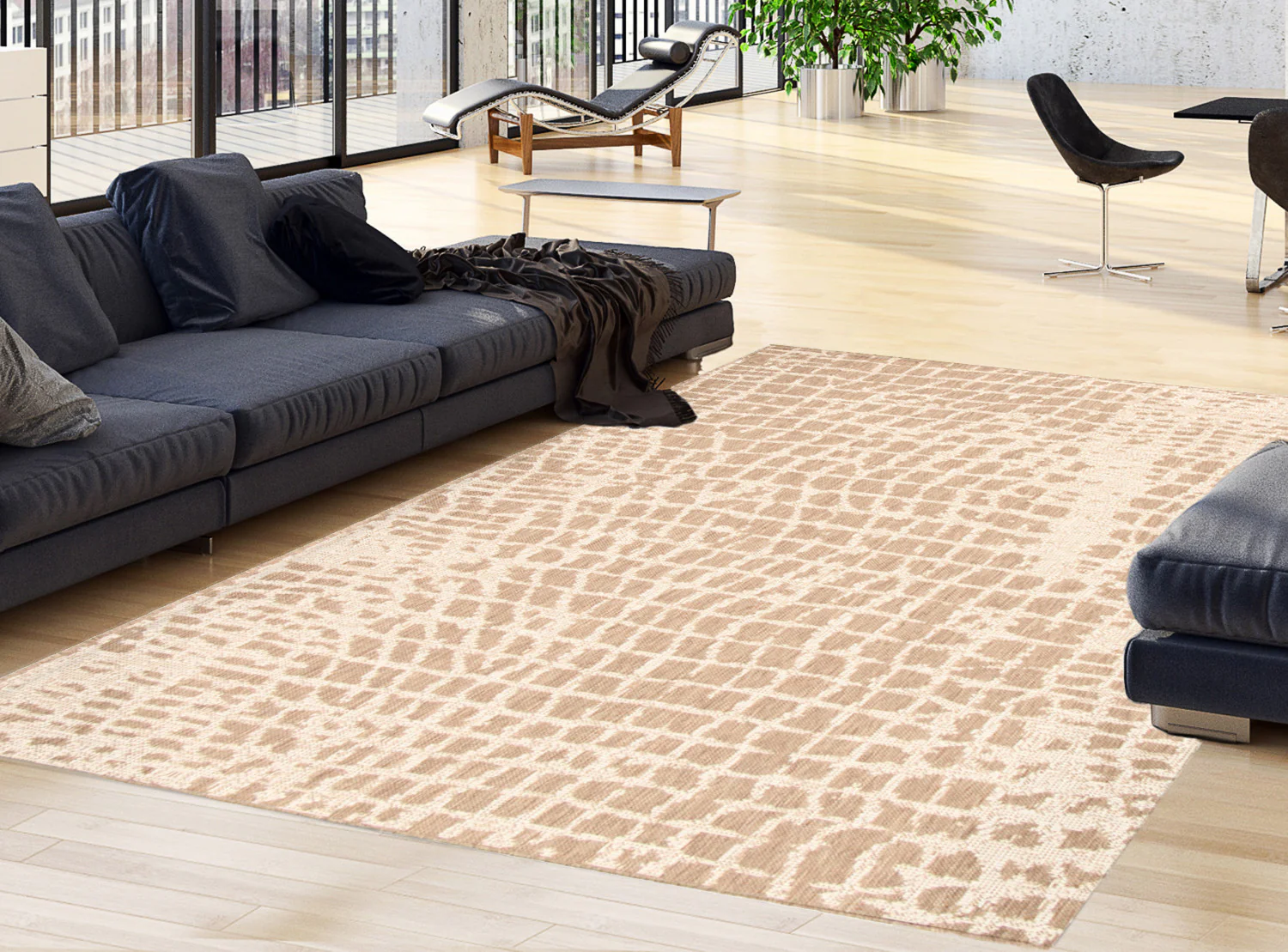 Sadie Safari Taupe-Champagne Area Rug - 7'10" x 10'2"