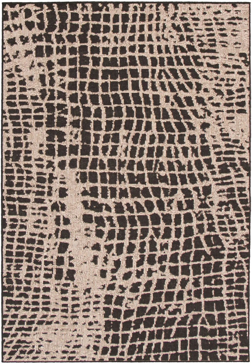 Sadie Safari Black-Silver Area Rug - 7'10" x 10'2"