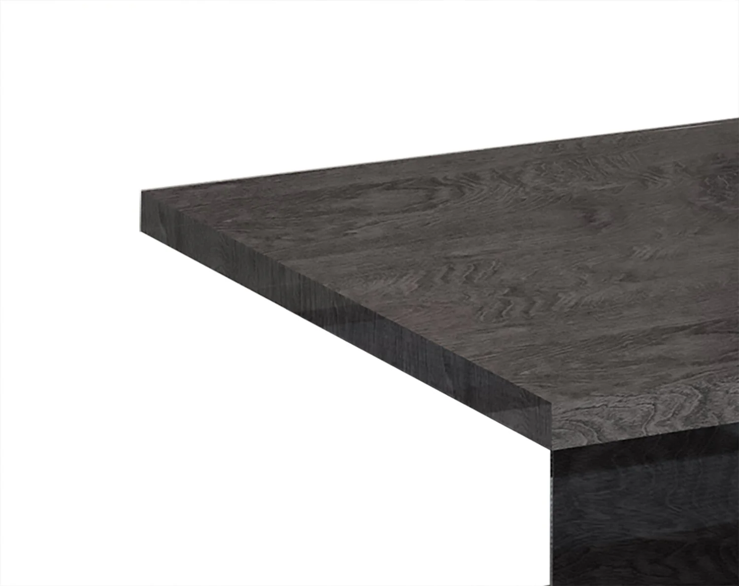 Mara 51.1" Modern Coffee Table - Dark Grey Wood with Lacquer Finish