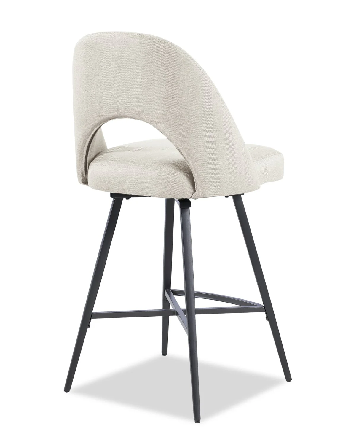 Elijah Counter-Height Stool with Swivel Seat, Linen-Look Fabric, Metal - Taupe