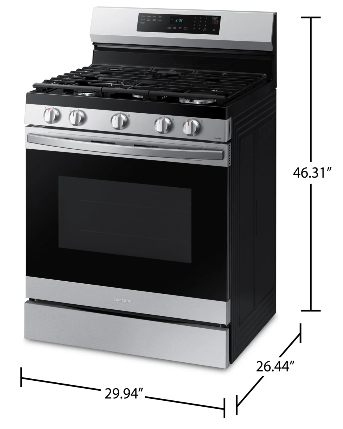 1186-samsung-6-cu-ft-smart-gas-free-standing-range-with-air-fry-stainless-steel-nx60a6511ss-aa-7.webp Samsung 6 Cu. Ft. Smart Gas Free Standing Range with Air Fry - Stainless Steel - NX60A6511SS/AA