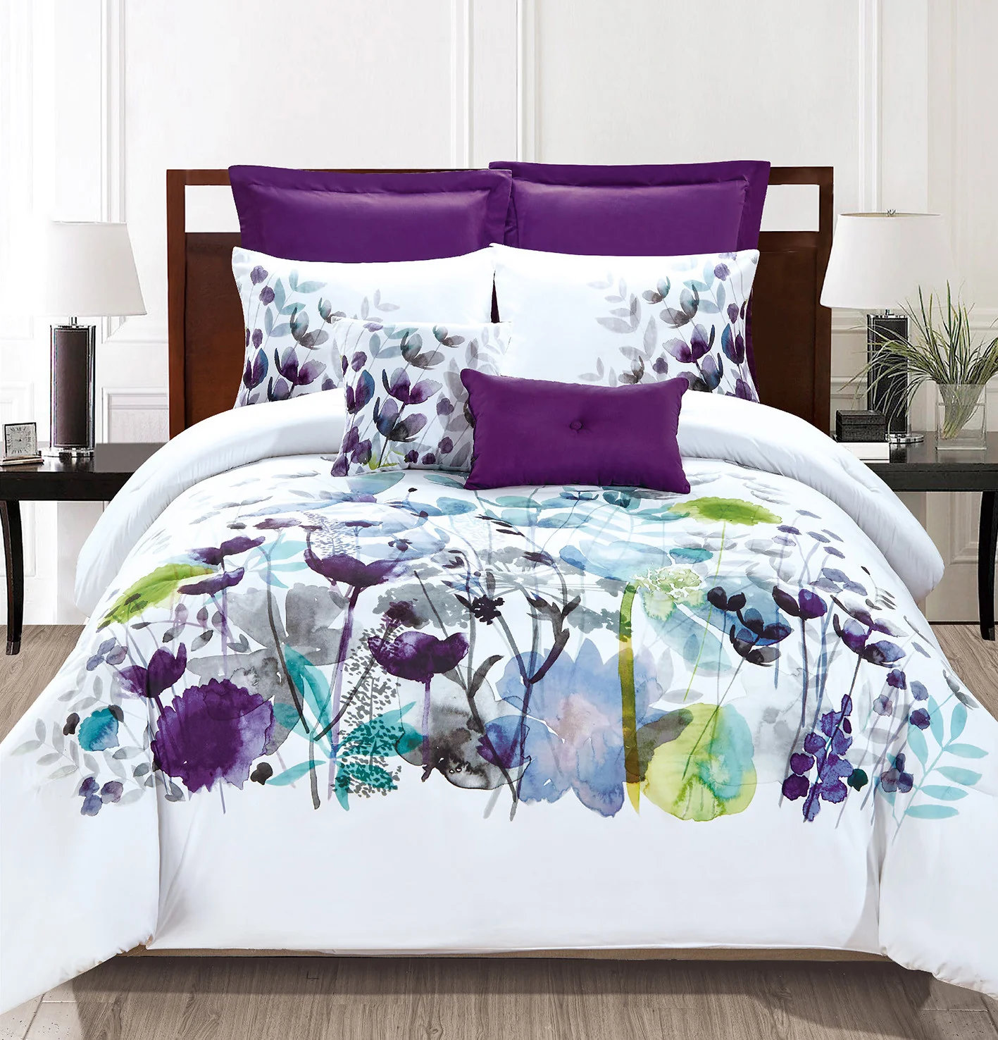 Bliss 7-Piece King Comforter Set - Multi-Colour