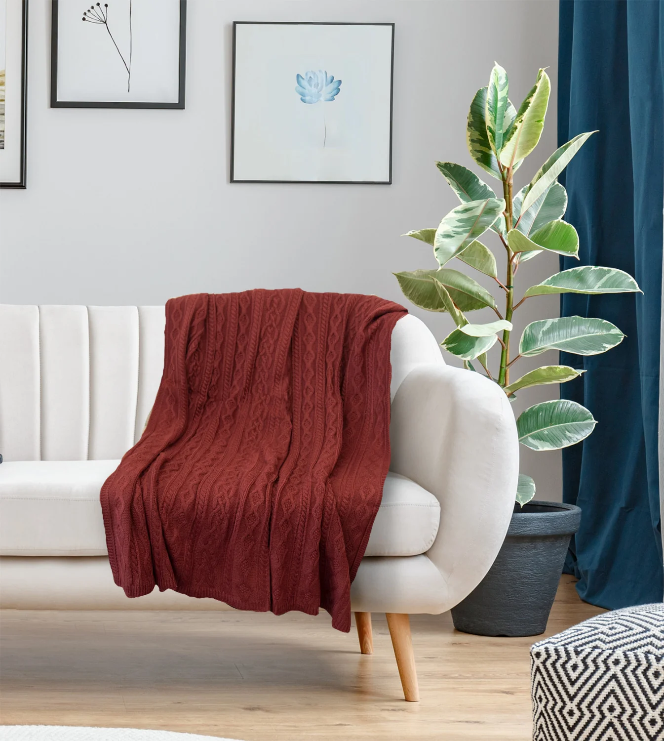 Moura 50" x 60" Throw - Red