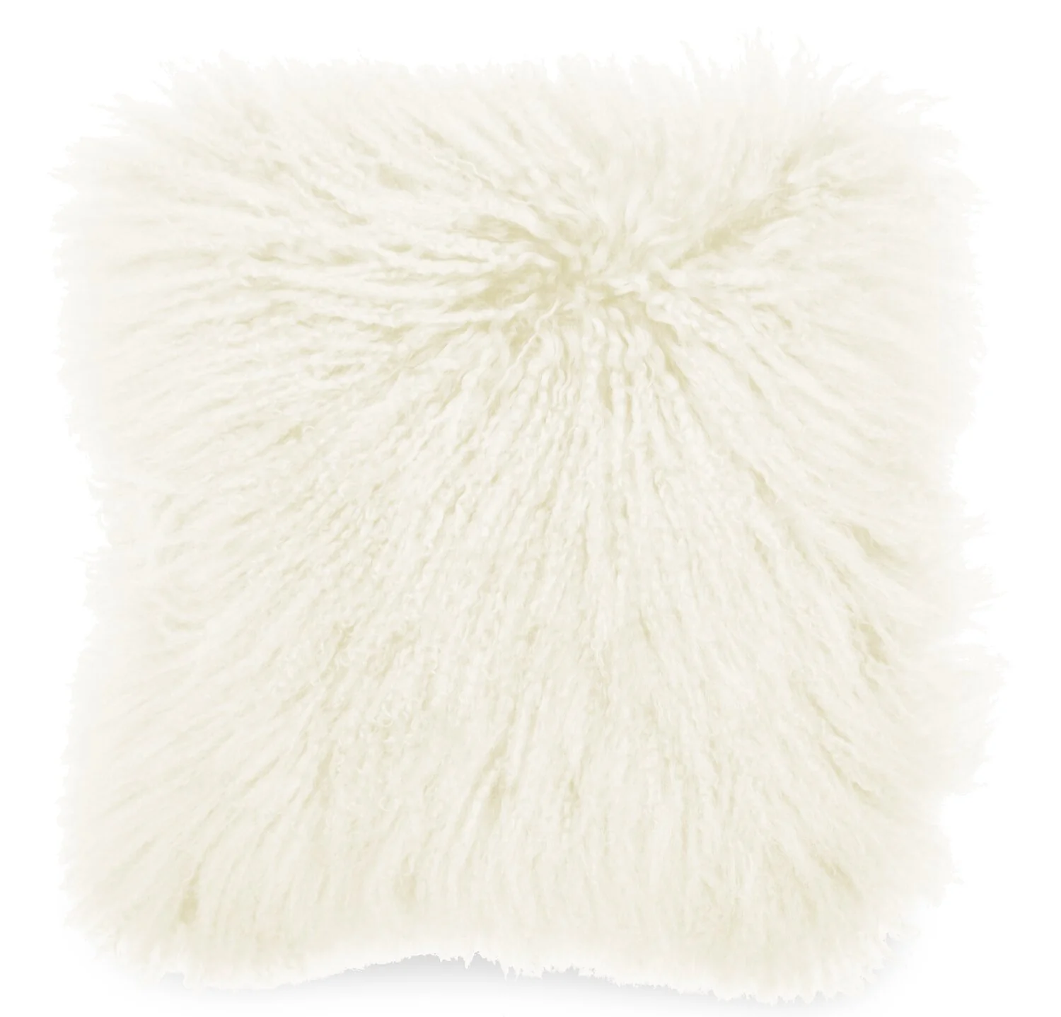 Mongolian 16" Square Accent Pillow - White