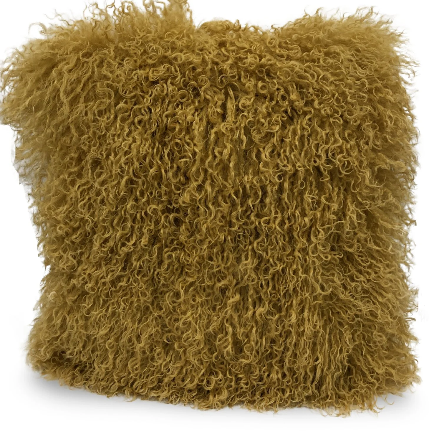 Mongolian 16" Square Accent Pillow - Mustard