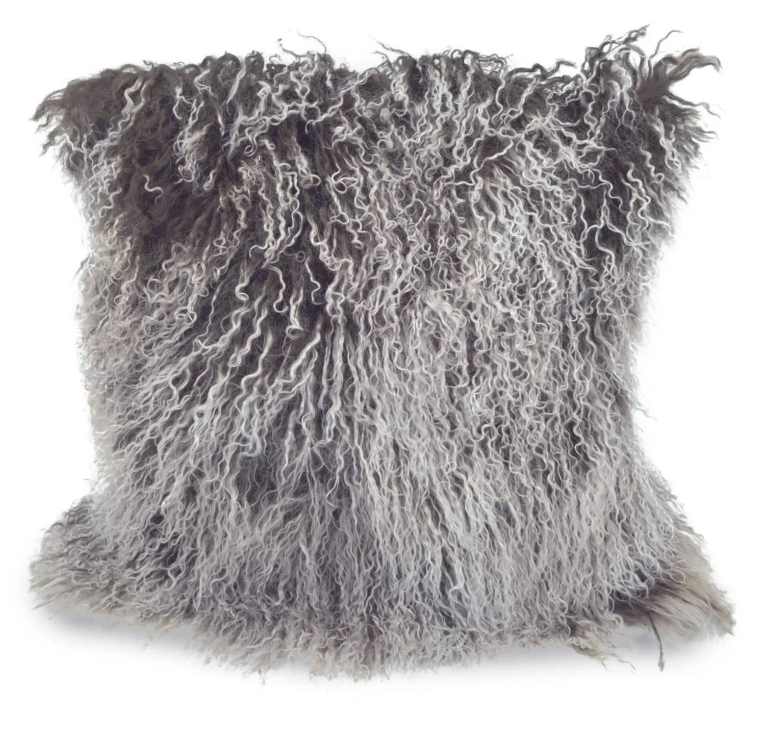 Mongolian 16" Square Accent Pillow - Lavender/Grey Tip