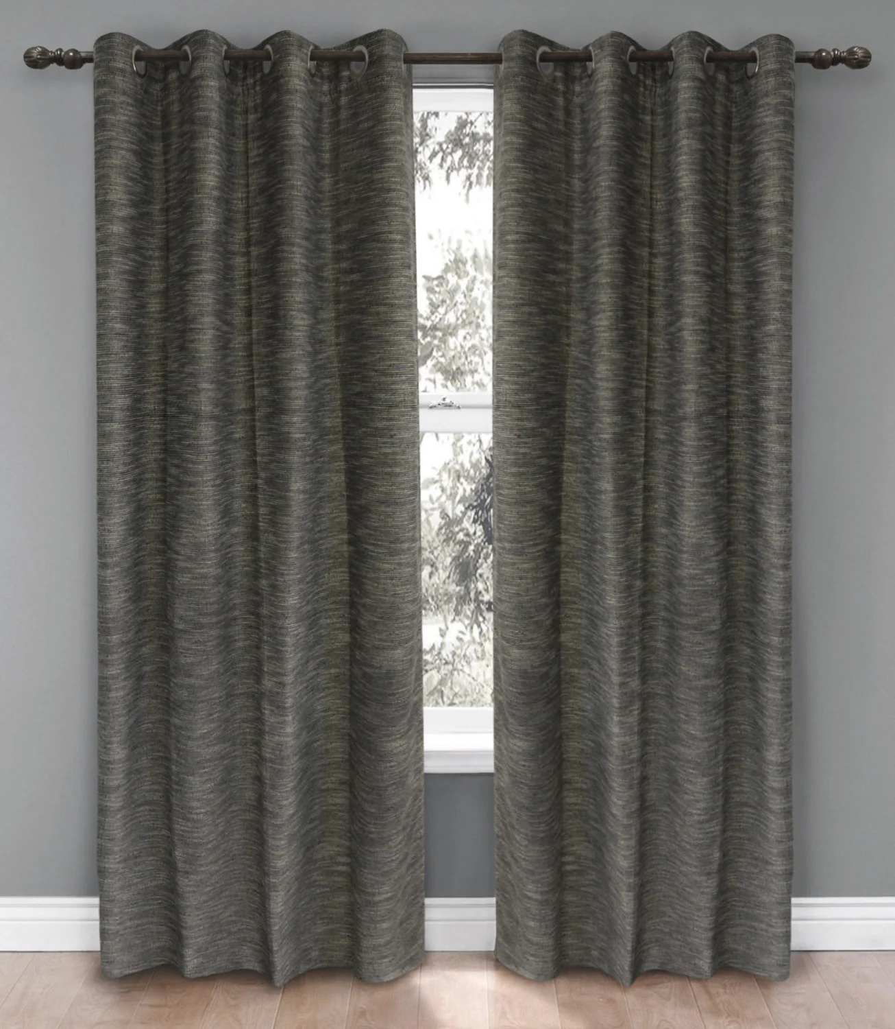 Columbia 54" x 95" Grommet Panel (Set of 2) - Black