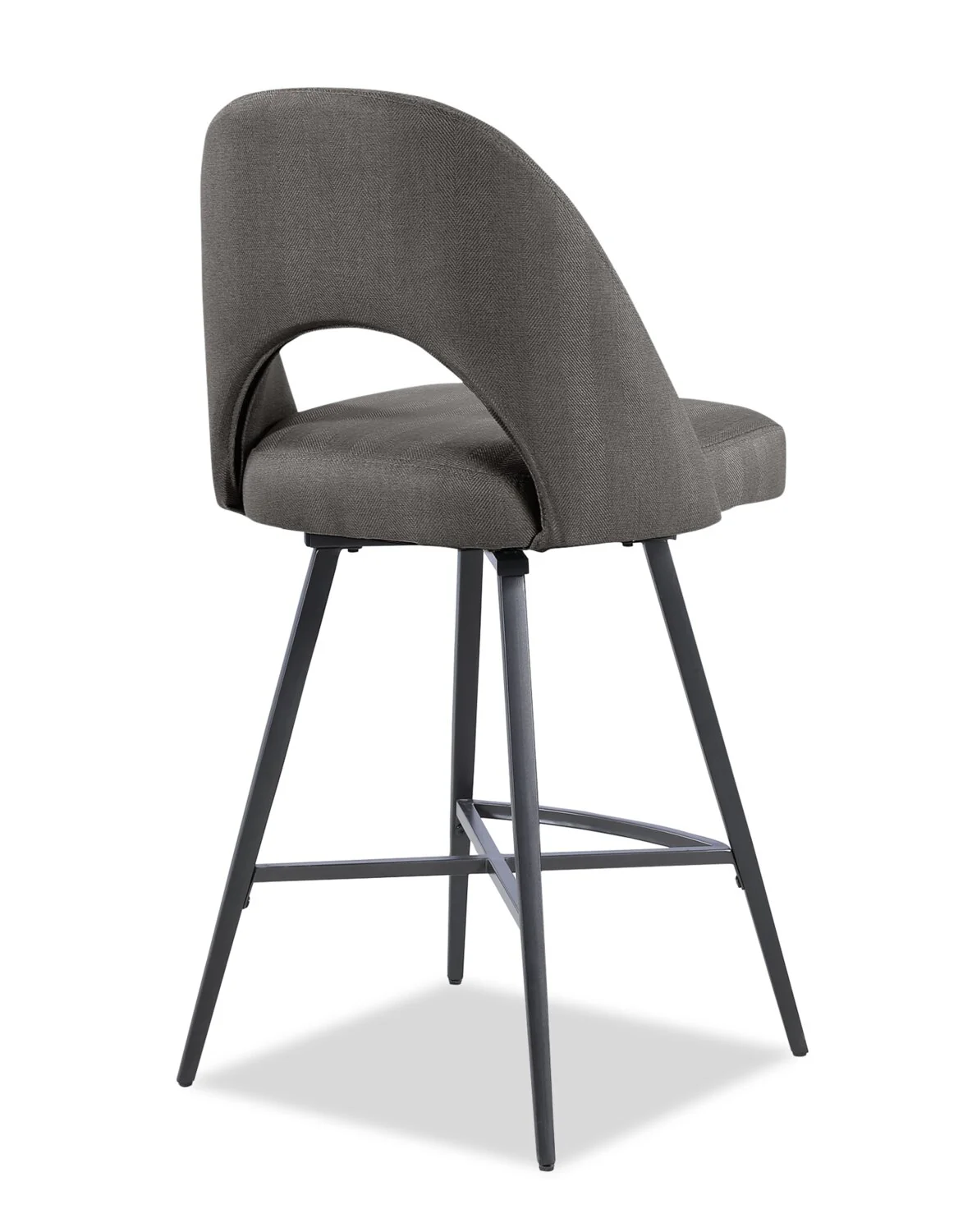 Elijah Counter-Height Stool with Swivel Seat, Linen-Look Fabric, Metal - Grey