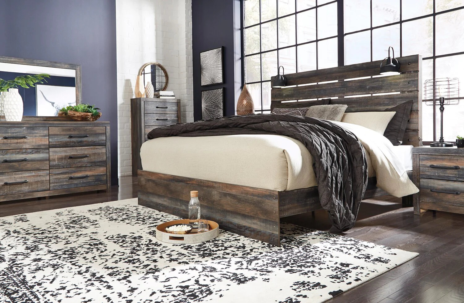 1294-abby-panel-bed-with-headboard-frame-led-usb-brown-king-size-5.webp Abby Panel Bed with Headboard & Frame, LED, USB, Brown - King Size