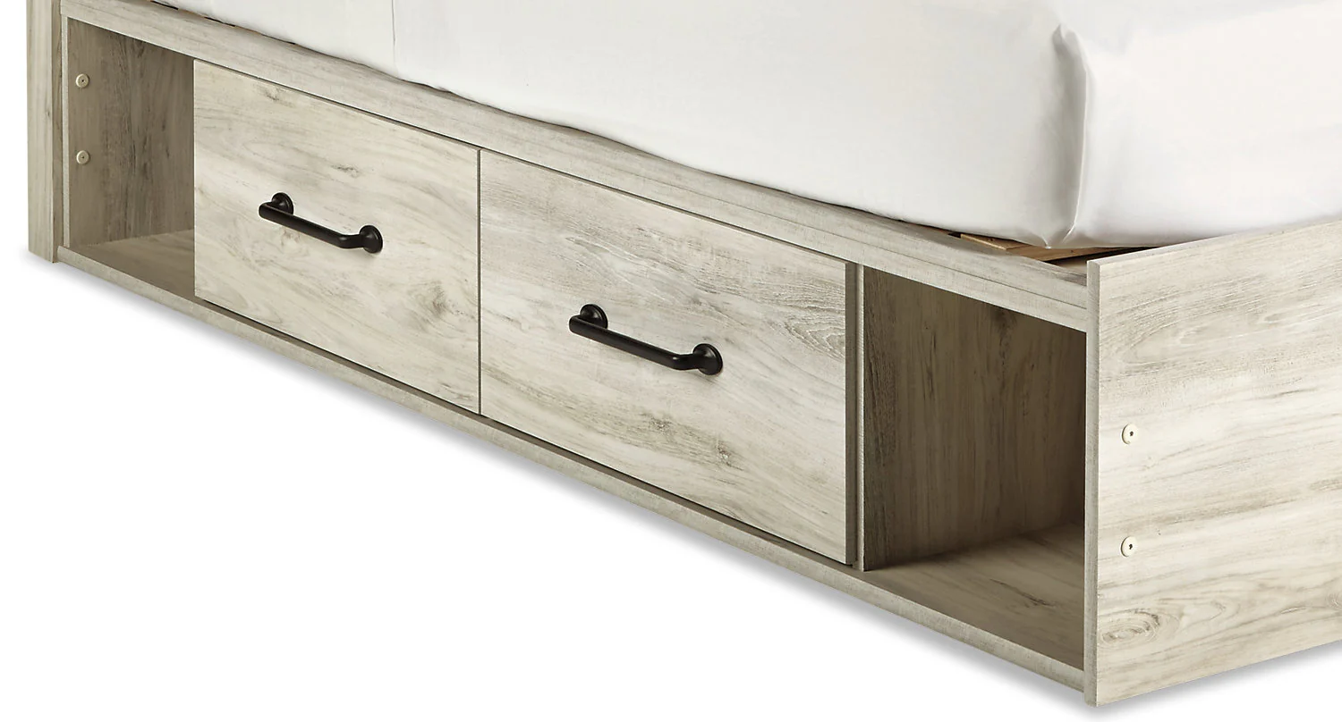 Abby 5pc Bedroom Set with Side Storage Bed, Dresser & Mirror for Kids, LED, USB, White - Twin Size
