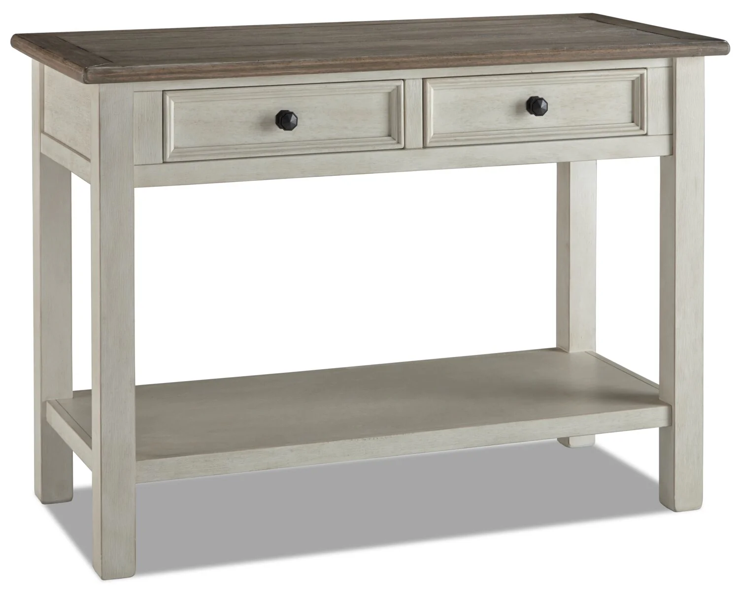 Colby 46" Rustic Sofa Table with Storage and Shelf - Two Tone Wood