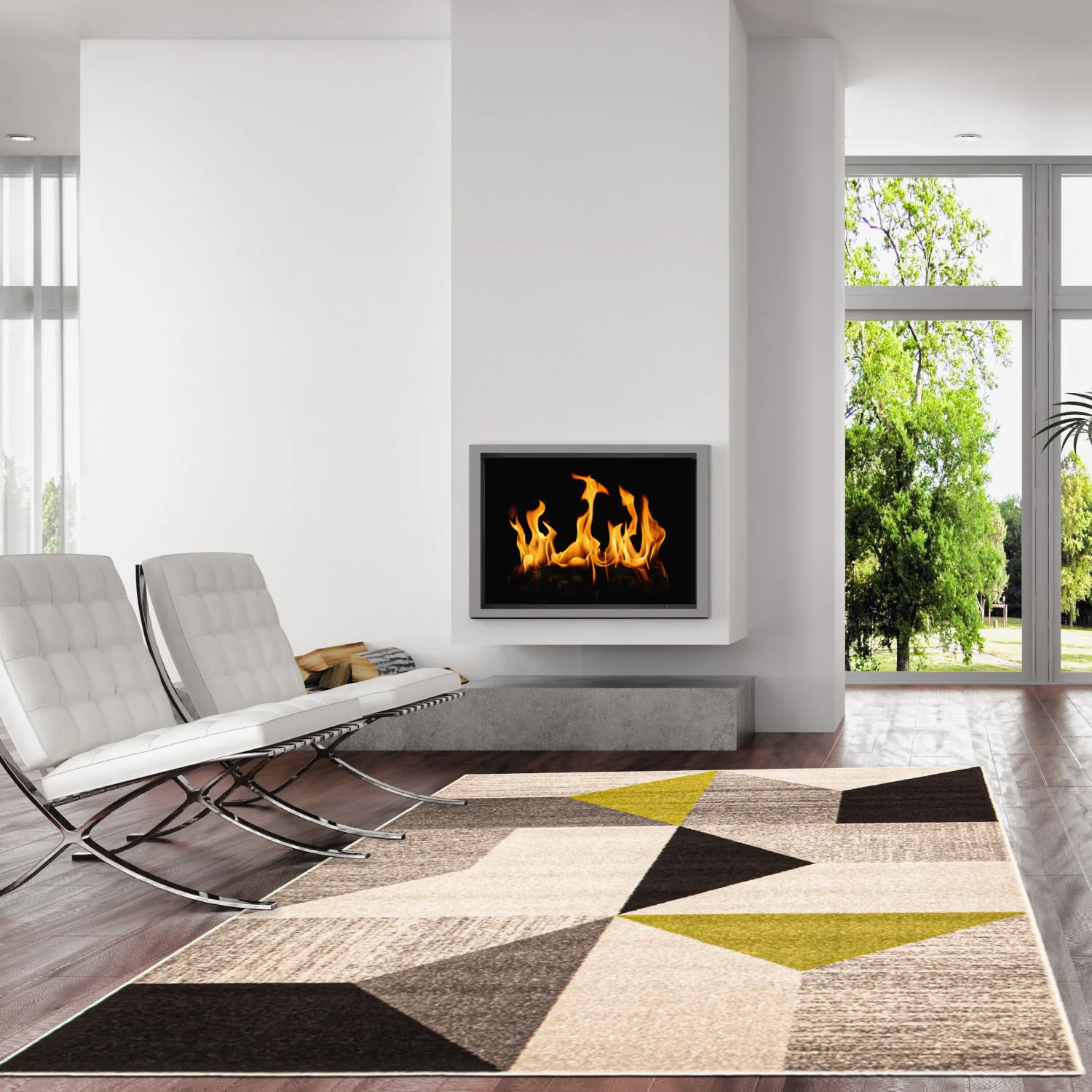Hadley Grey / Green 6'7" x 9'6" Area Rug