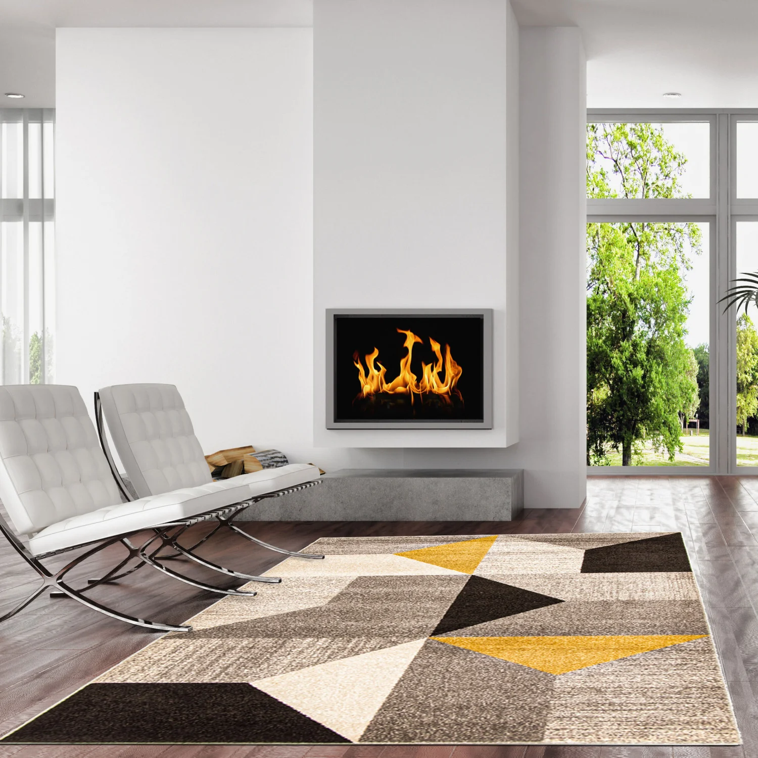 Hadley Grey / Gold 5'3" x 7'3" Area Rug