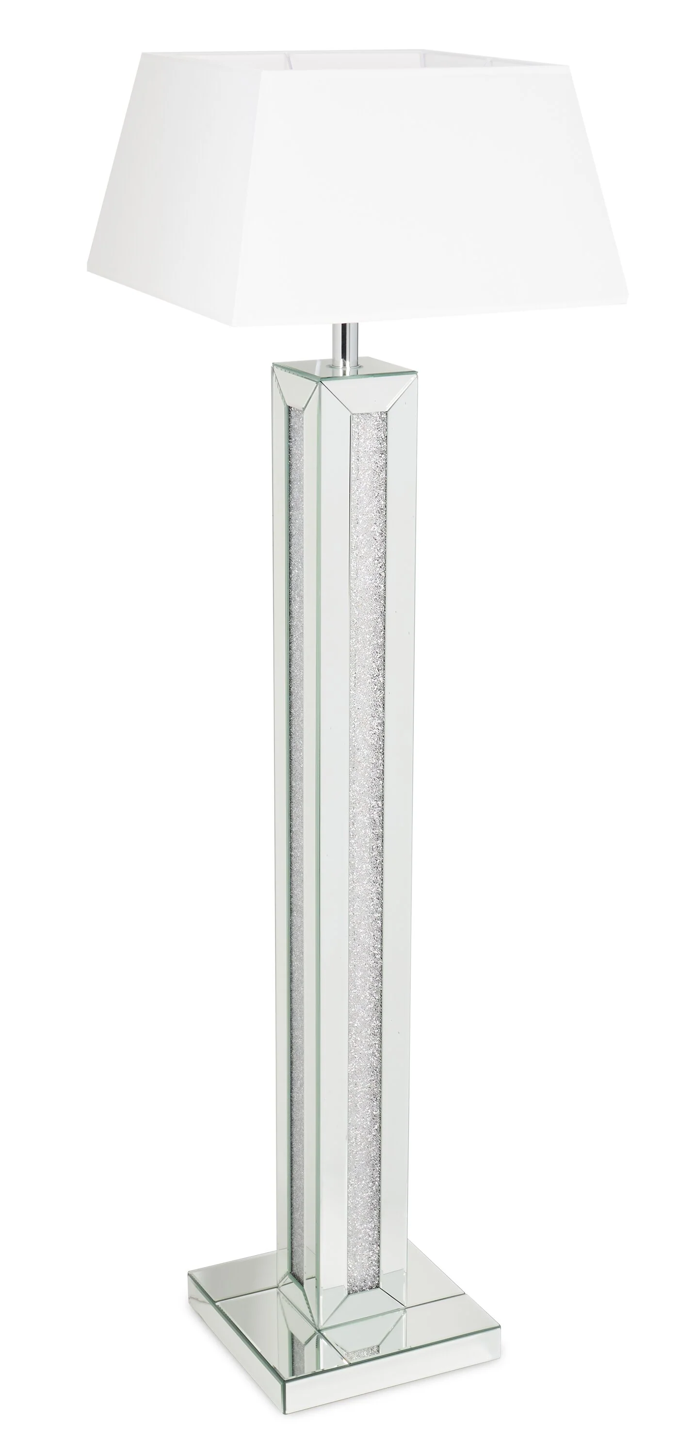 Persia 54.3" Glam Floor Lamp with Glass, Mirror and Acrylic Crystals