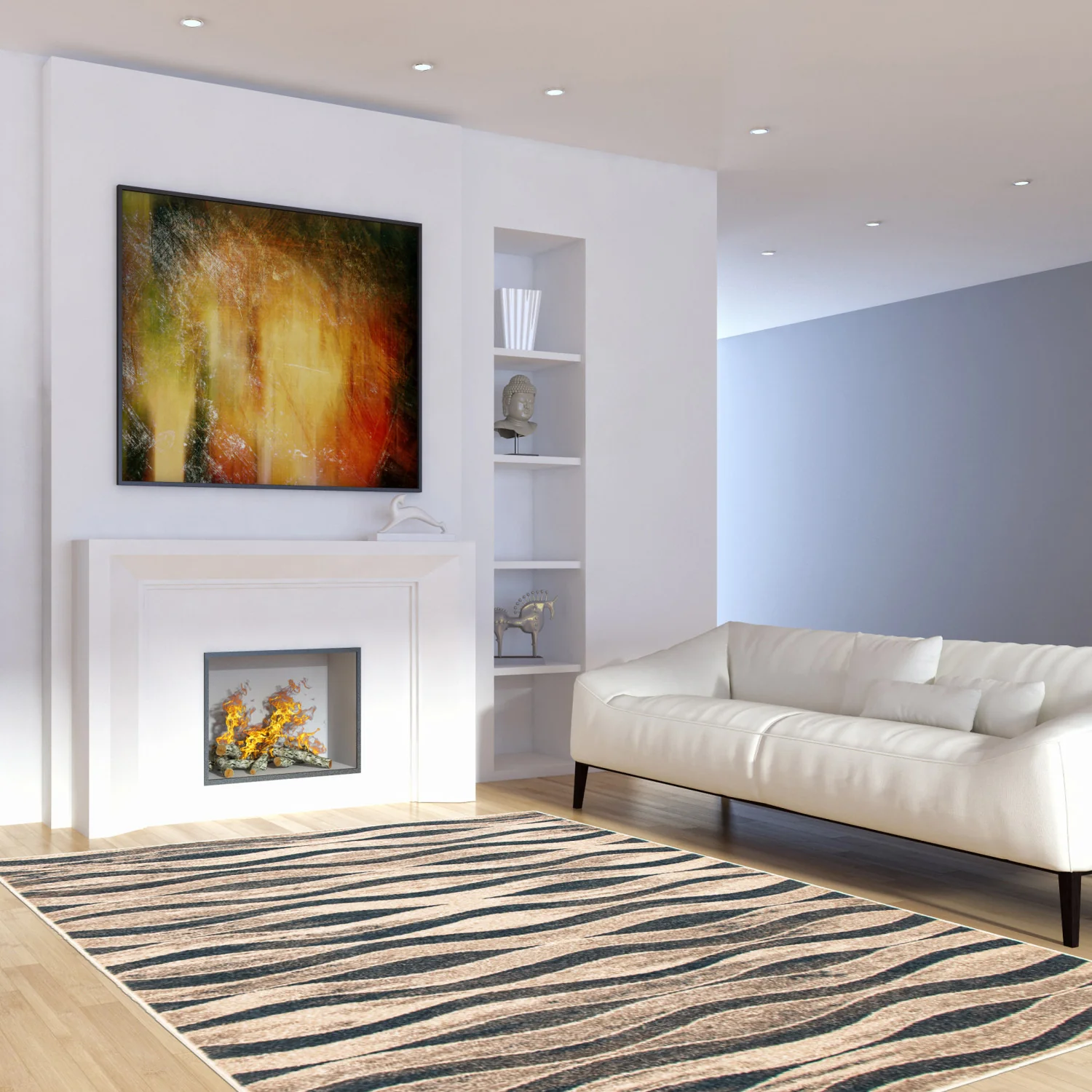 Arusha Ivory / Blue 6'7" x 9'6" Area Rug