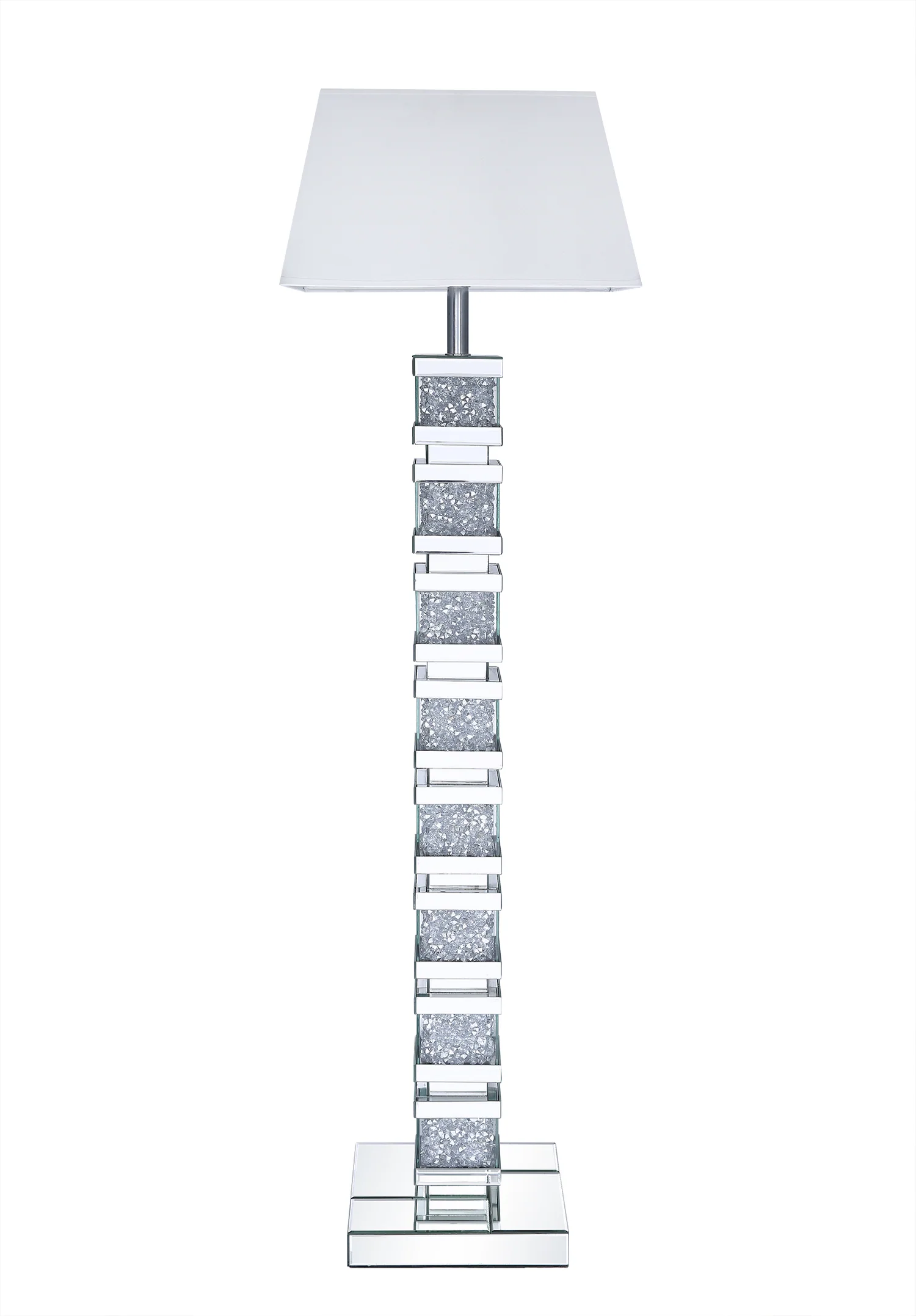 Memphis 54.3" Glam Floor Lamp with Glass, Mirror and Acrylic Crystals