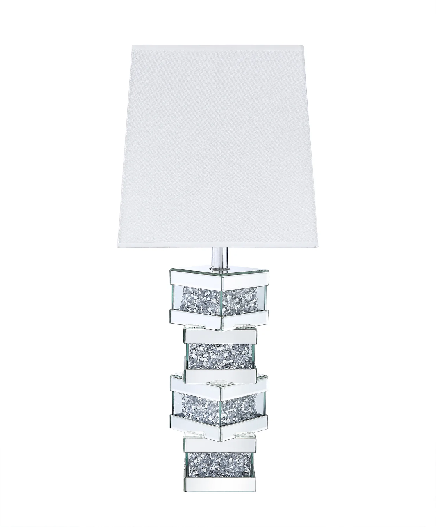 Memphis 29.9" Glam Table Lamp with Glass, Mirror and Acrylic Crystals