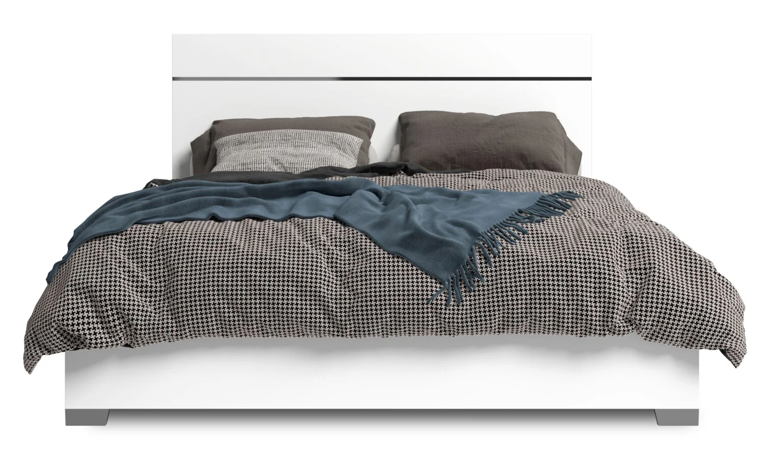 Gino 6pc Bedroom Set with Panel Bed, Dresser, Mirror & Nightstand - Made in Italy, Modern, White - King Size