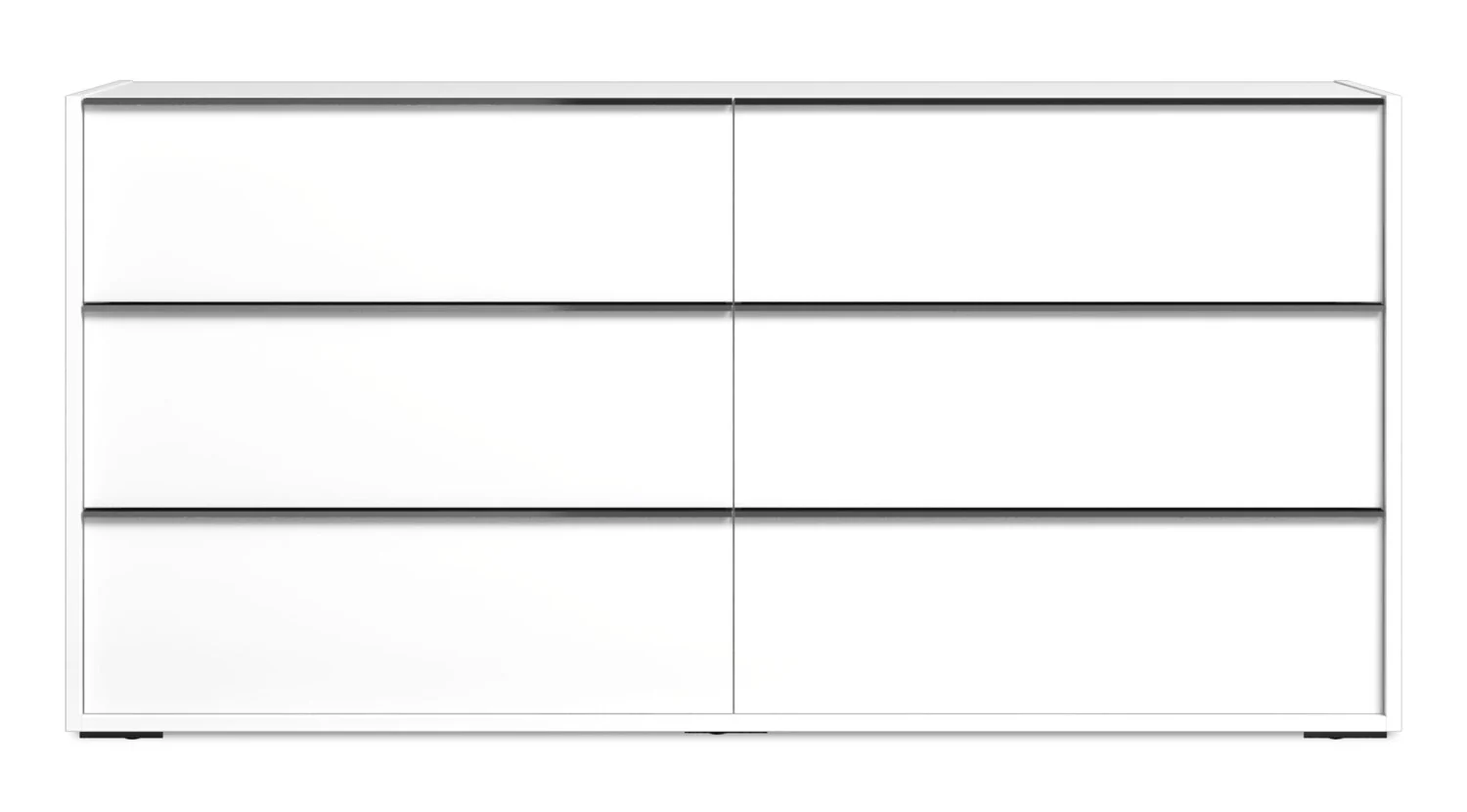 Raia Bedroom 6-Drawer Dresser - Made in Italy, 59"W x 33"H, Modern - White
