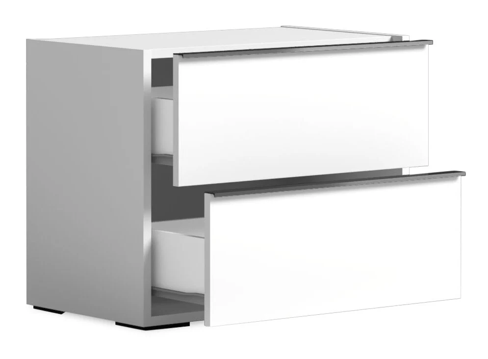 Raia Bedside 2-Drawer Nightstand - Made in Italy, 24"W x 22"H, Modern - White