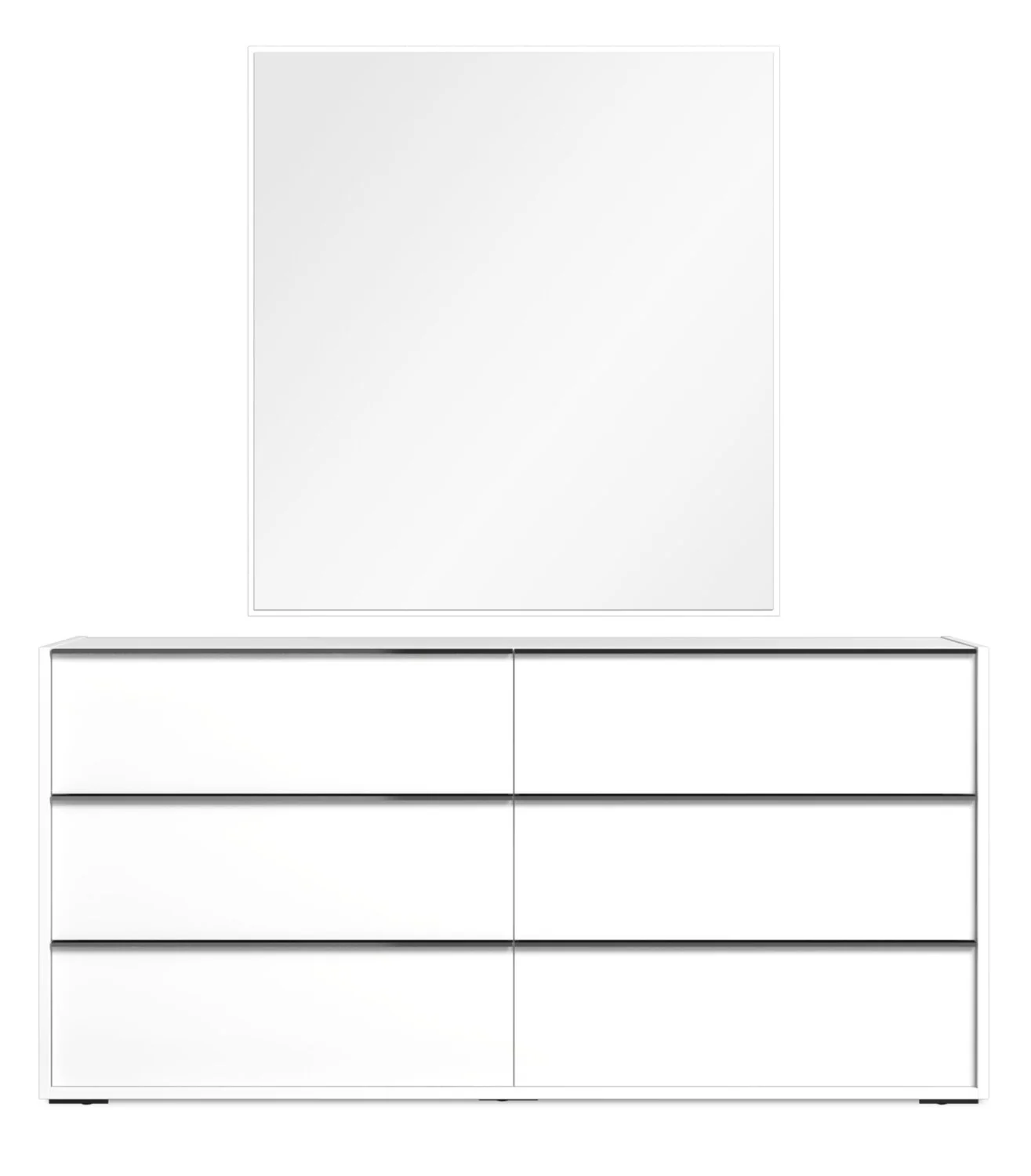 1596-gino-6pc-bedroom-set-with-panel-bed-dresser-mirror-nightstand-made-in-italy-modern-white-queen-size-2.webp Gino 6pc Bedroom Set with Panel Bed, Dresser, Mirror & Nightstand - Made in Italy, Modern, White - Queen Size