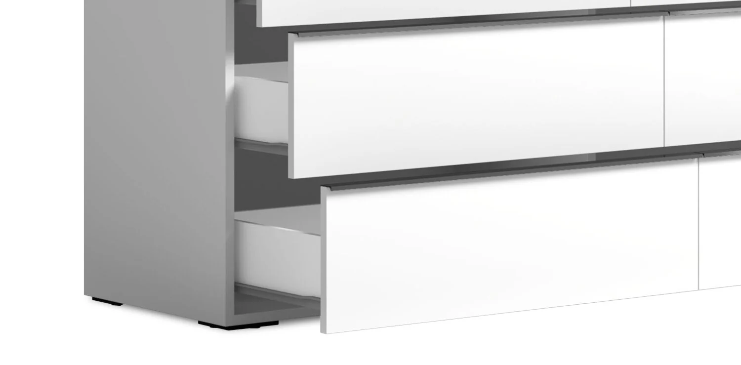 1596-gino-6pc-bedroom-set-with-panel-bed-dresser-mirror-nightstand-made-in-italy-modern-white-queen-size-3.webp Gino 6pc Bedroom Set with Panel Bed, Dresser, Mirror & Nightstand - Made in Italy, Modern, White - Queen Size