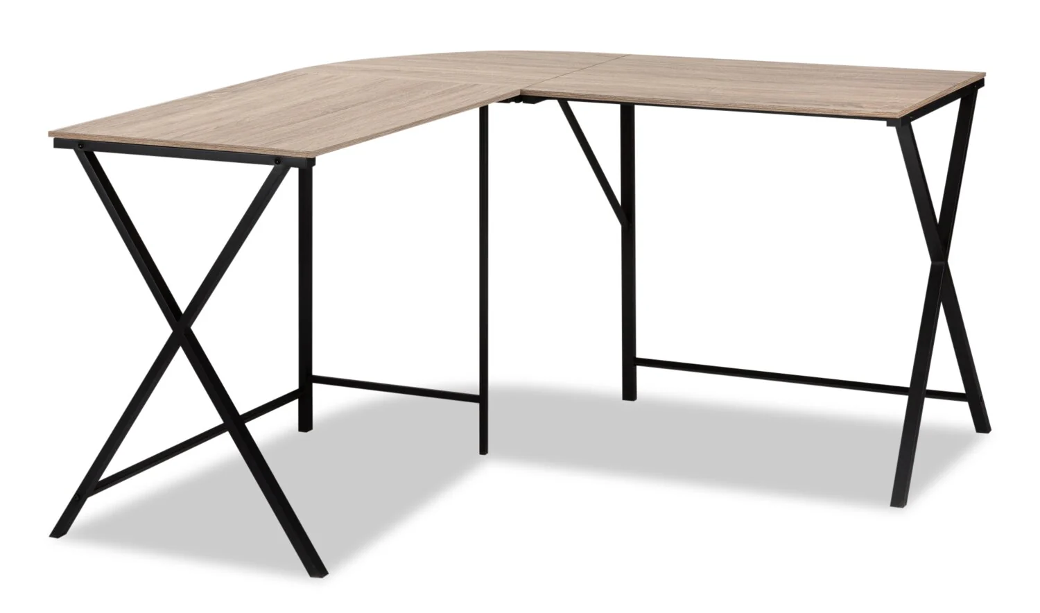 Lidia 55.25" L-Shaped Corner Office Desk - Taupe