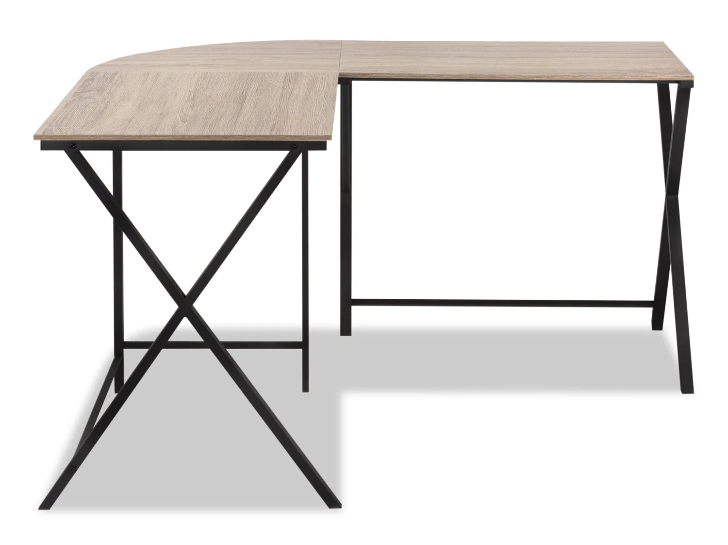 Lidia 55.25" L-Shaped Corner Office Desk - Taupe