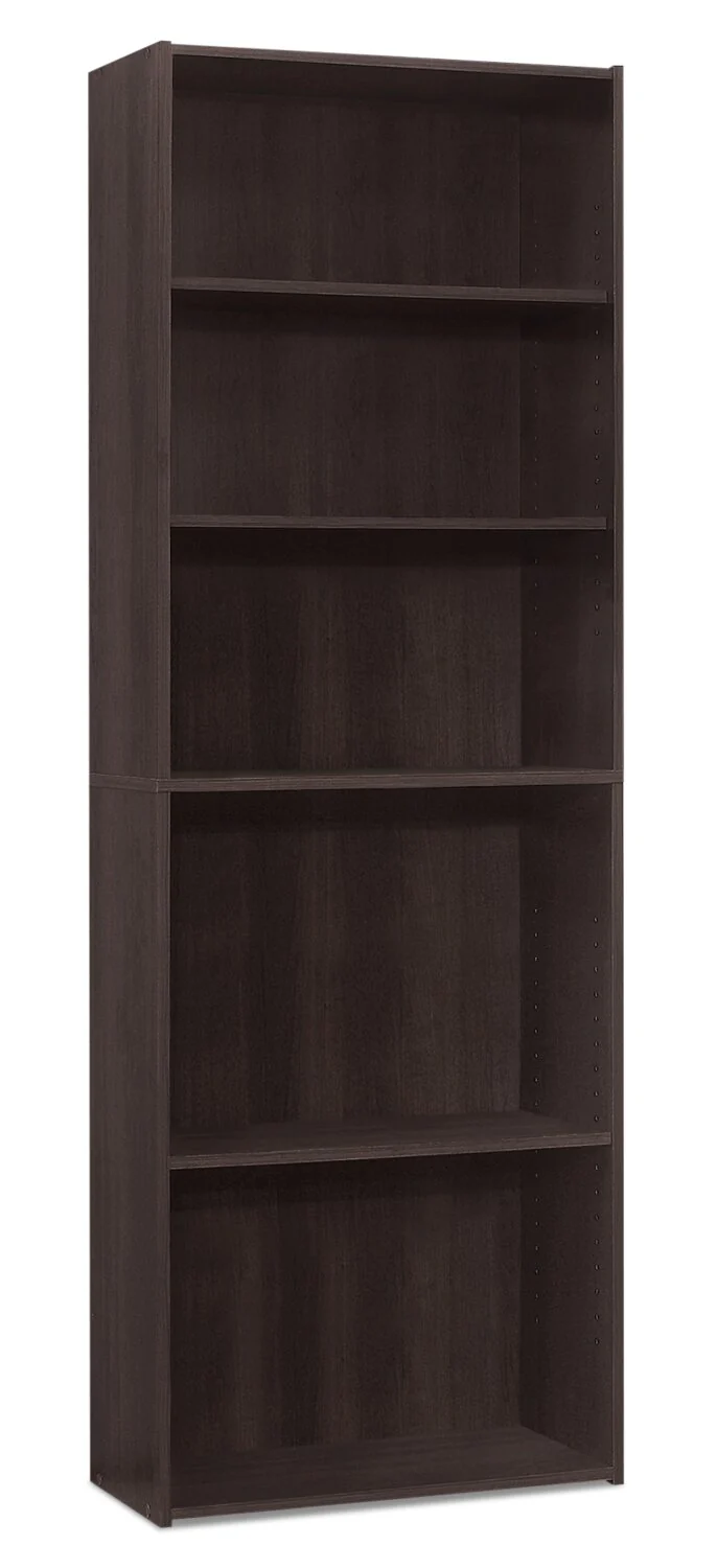 Slade 24.75" 5-Shelf Bookcase - Espresso