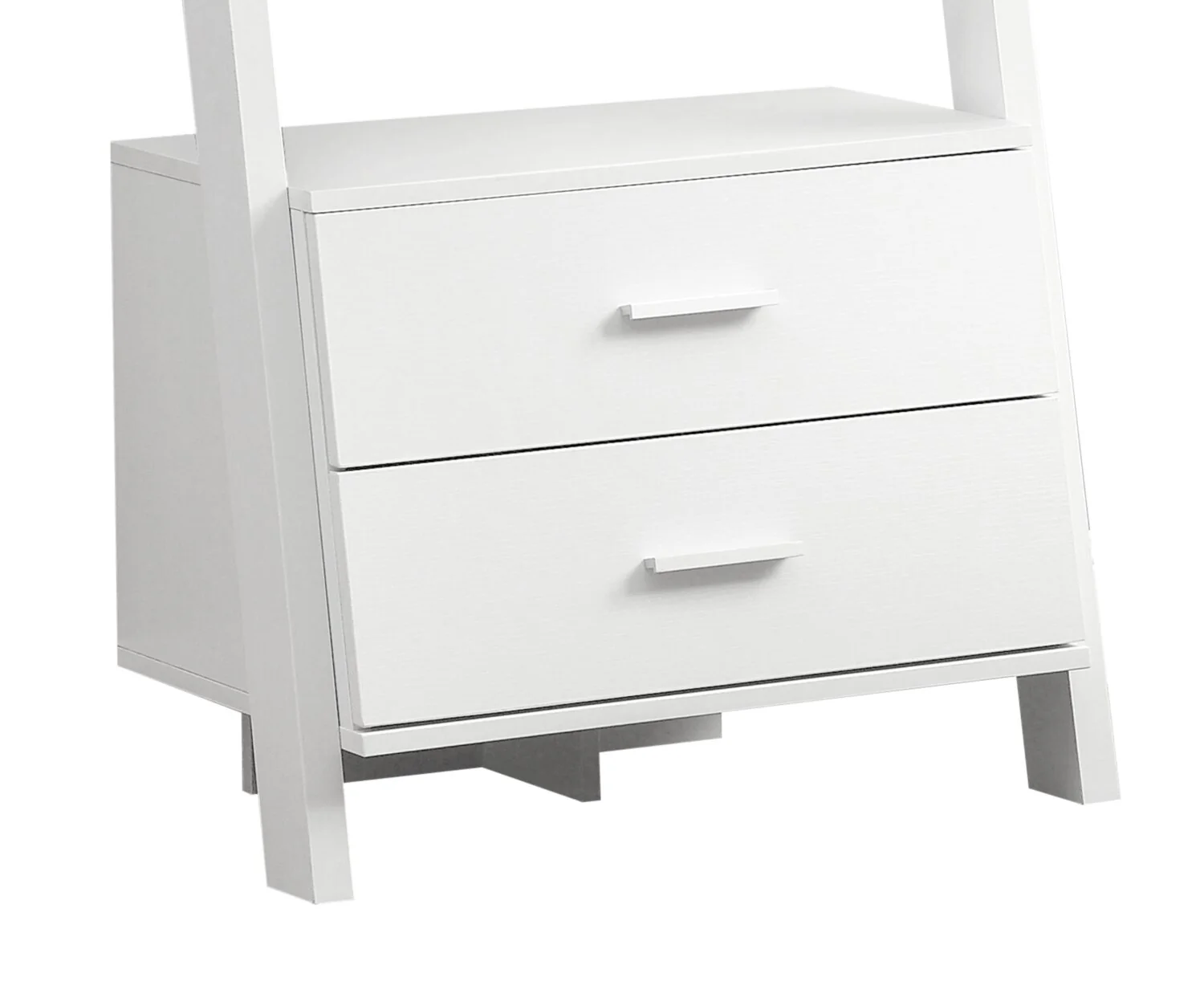 Ronan 25.5" Ladder Bookcase with Open Shelves & 2-Drawers - White