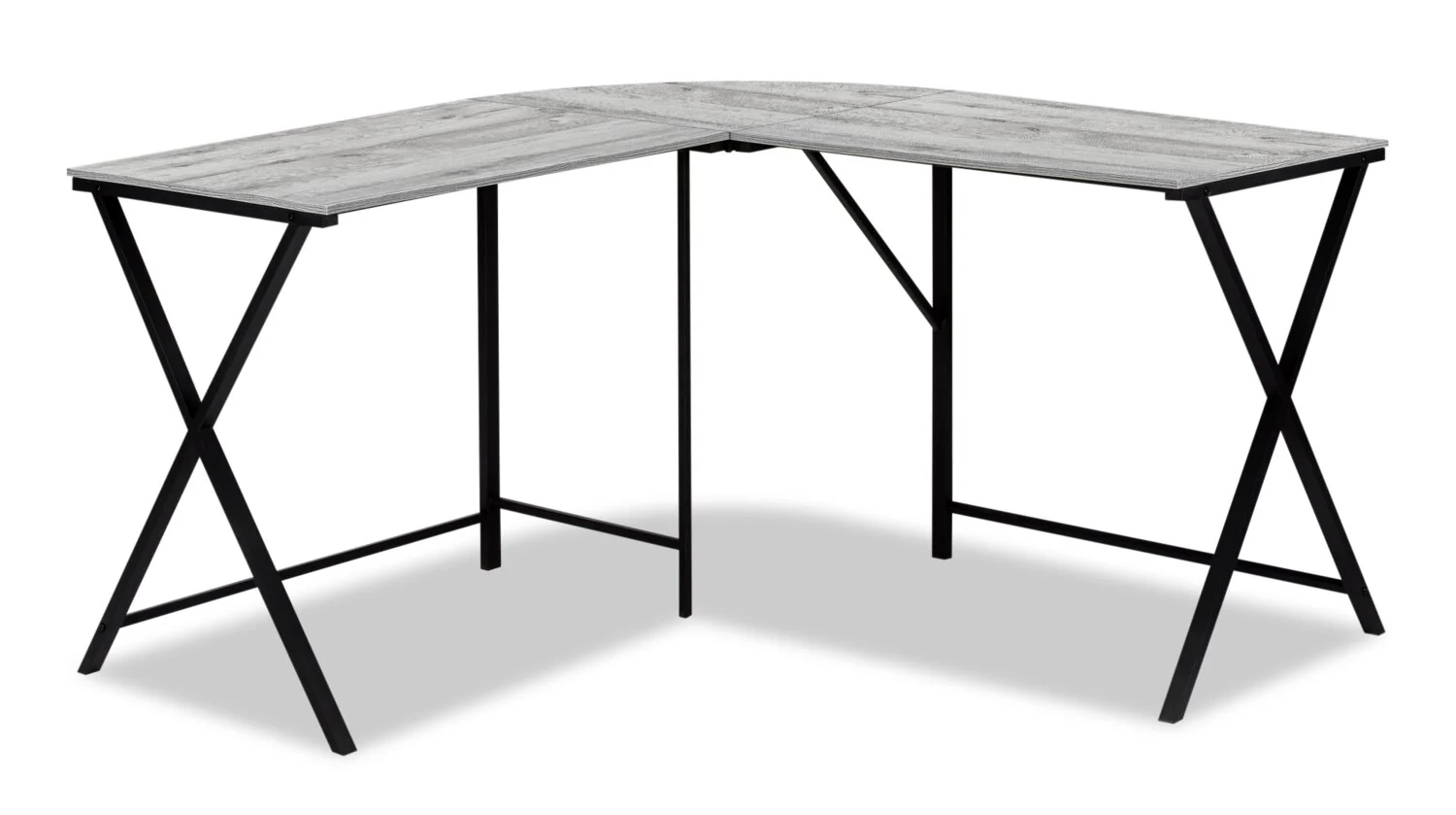 Lidia 55.25" L-Shaped Corner Office Desk - Grey
