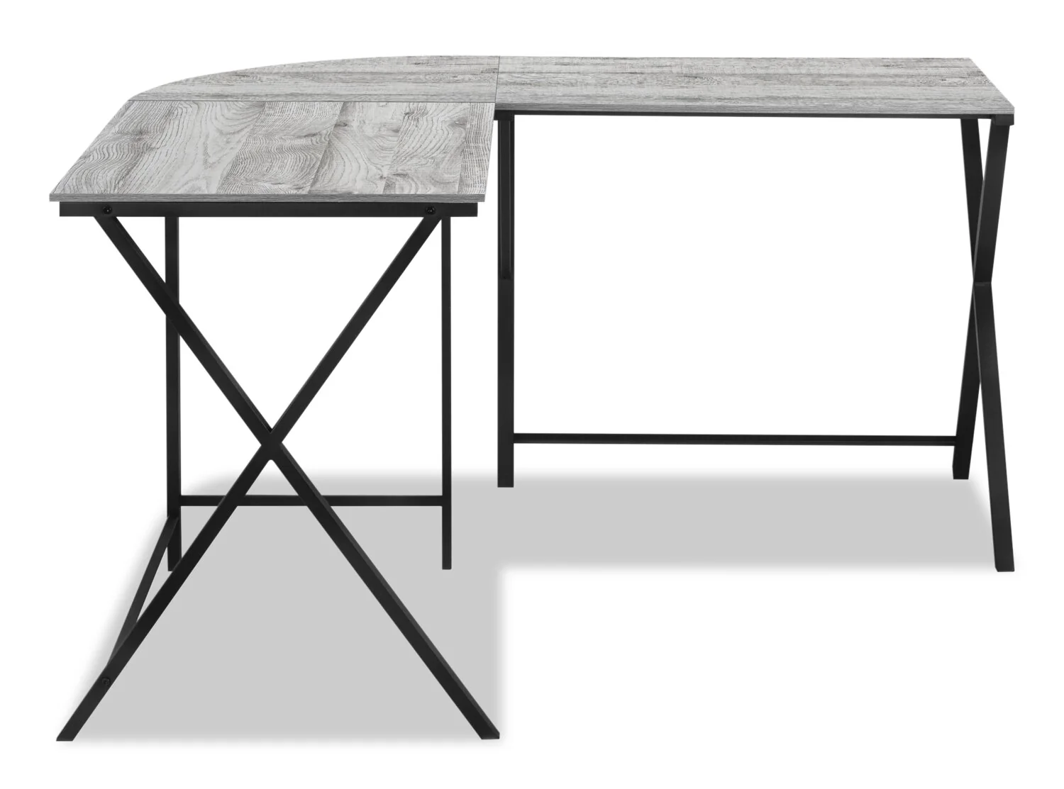 Lidia 55.25" L-Shaped Corner Office Desk - Grey