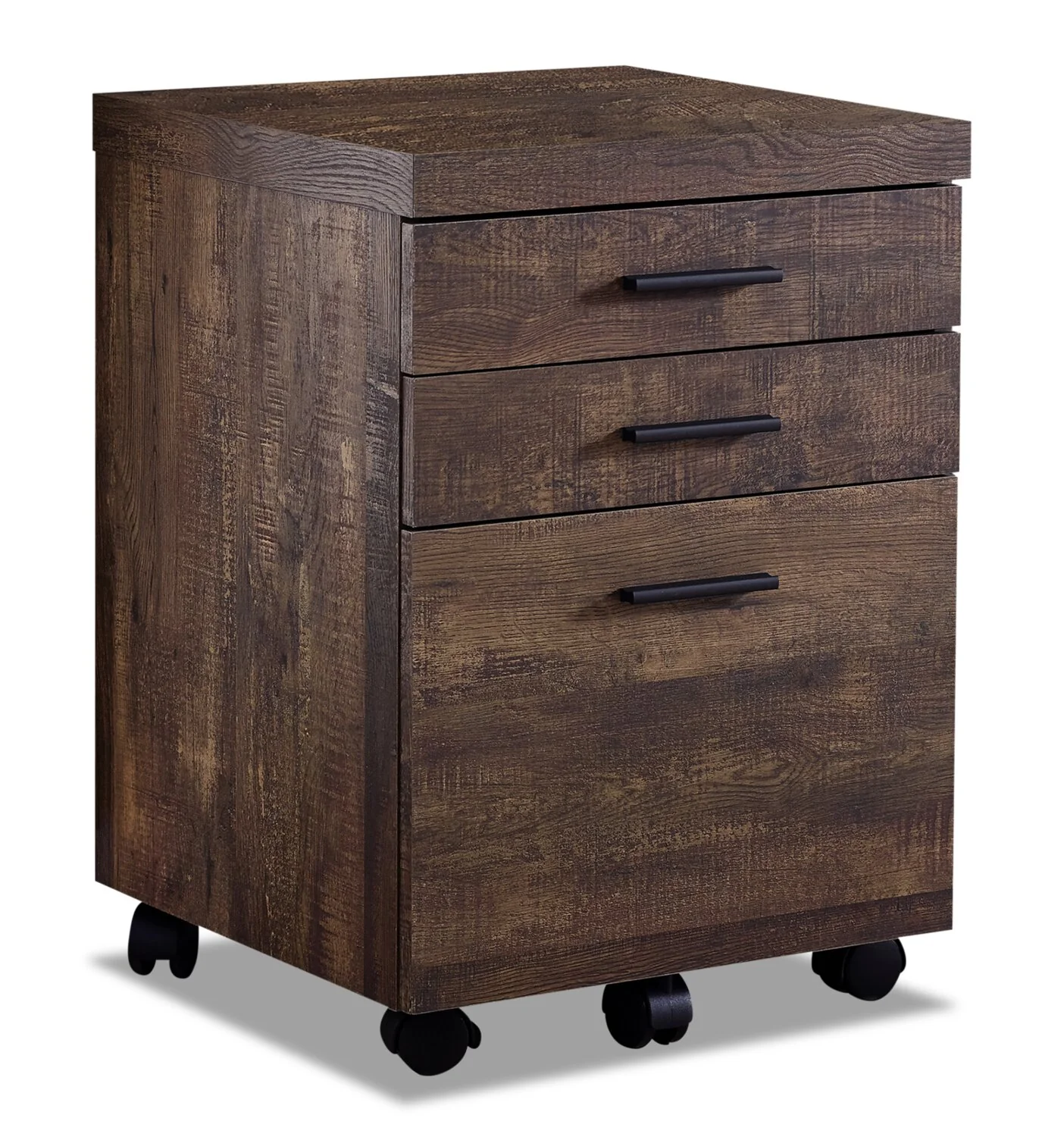 Bruno 18.25" 3-Drawer Filing Cabinet - Brown