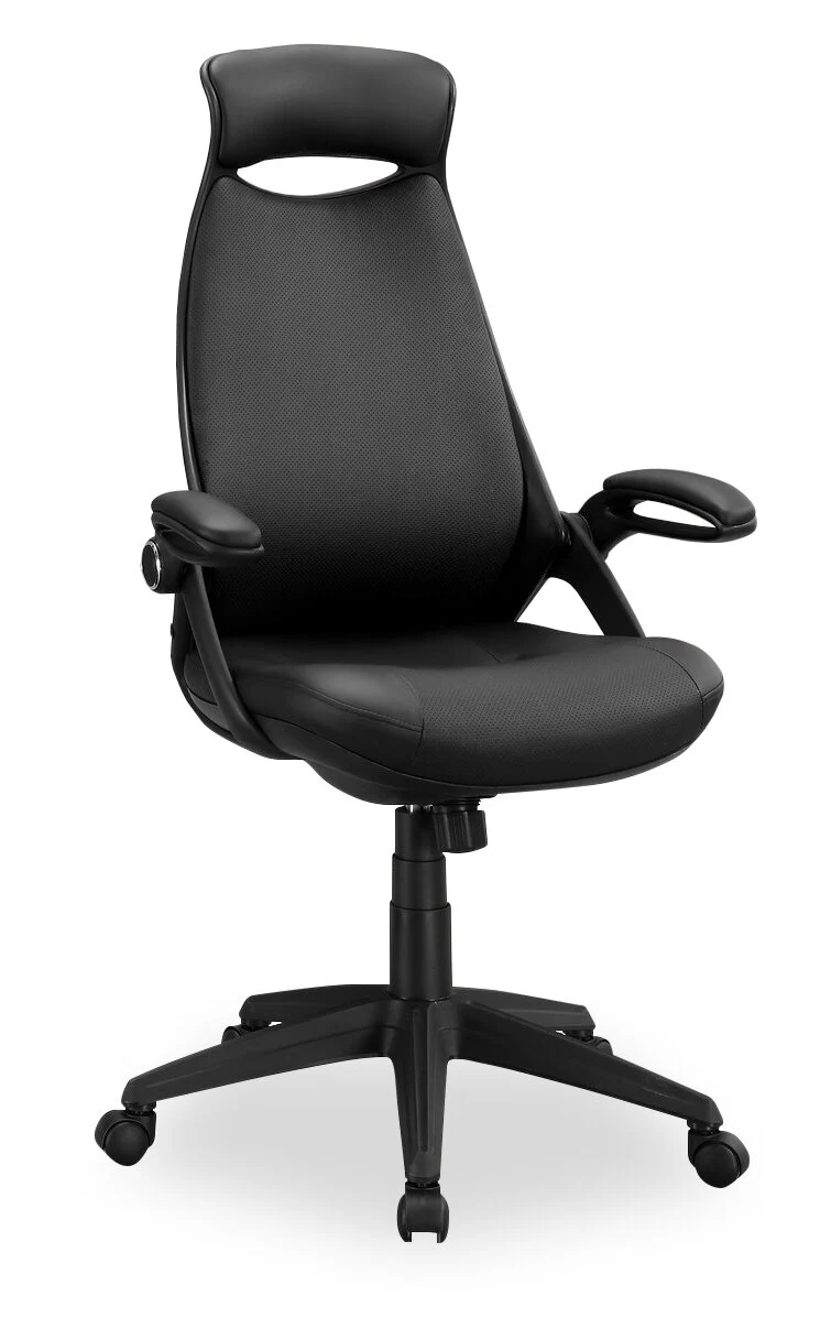 Kegan 28" Executive Faux Leather Office Chair - Black