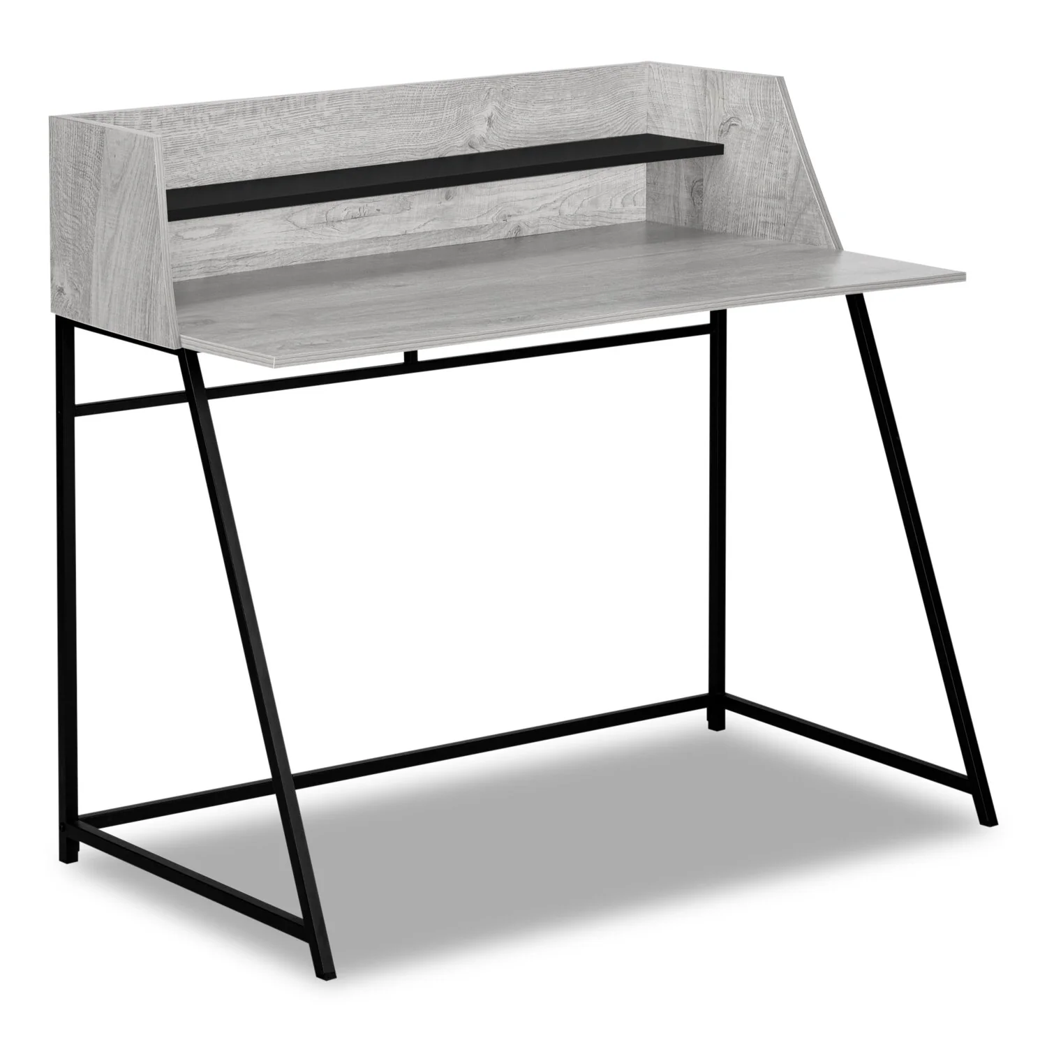 Lawson 47.25" Office Desk with Small Hutch - Grey