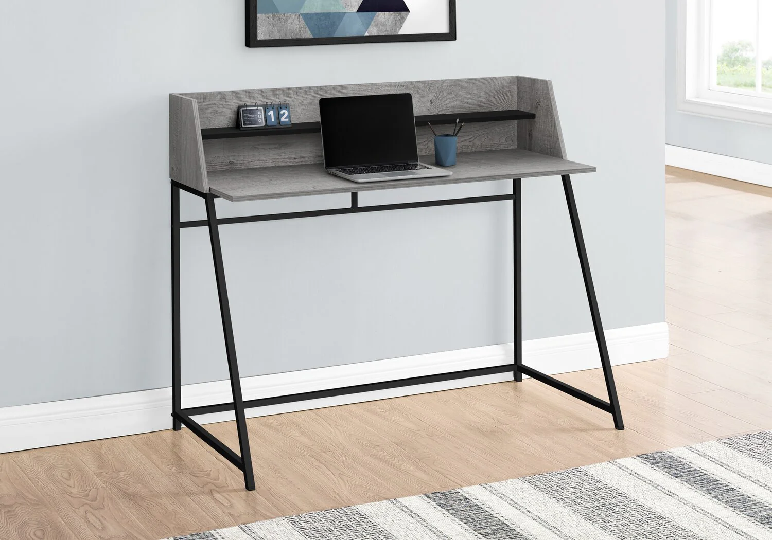 1646-lawson-47-25-office-desk-with-small-hutch-grey-5.webp Lawson 47.25" Office Desk with Small Hutch - Grey