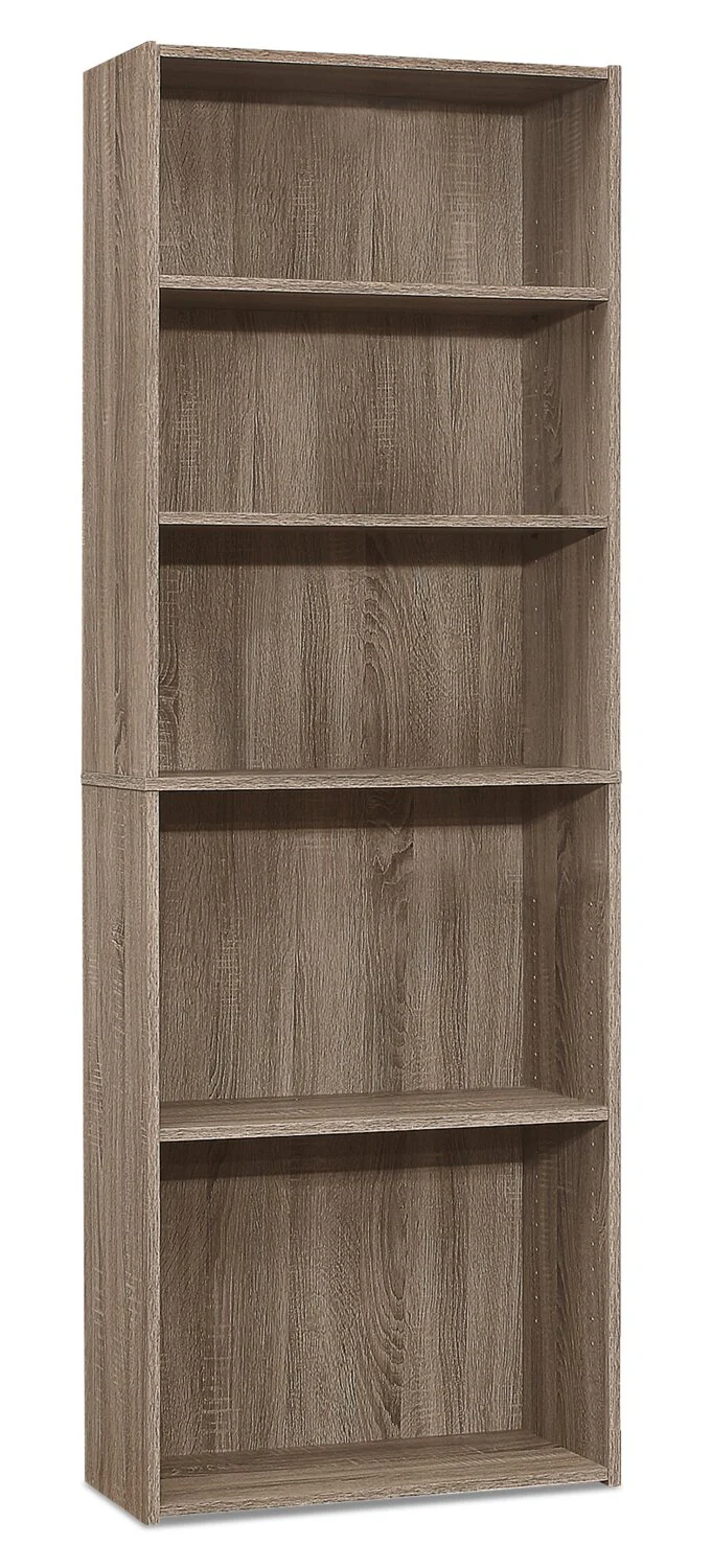 Slade 24.75" 5-Shelf Bookcase - Dark Taupe