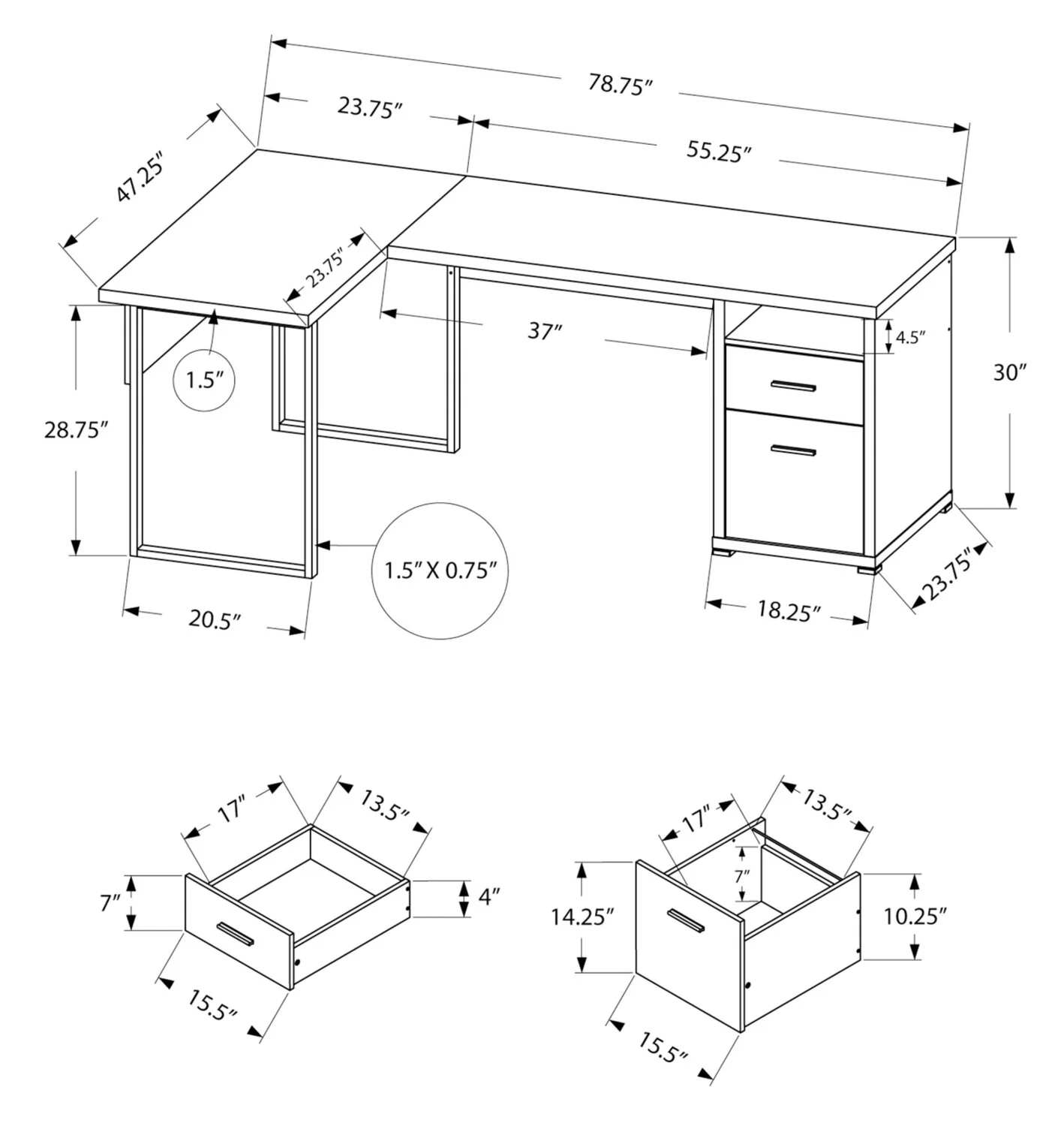 1652-pollie-78-75-reversible-l-shaped-office-desk-with-2-drawers-cubby-white-4.webp Pollie 78.75" Reversible L-Shaped Office Desk with 2-Drawers & Cubby- White
