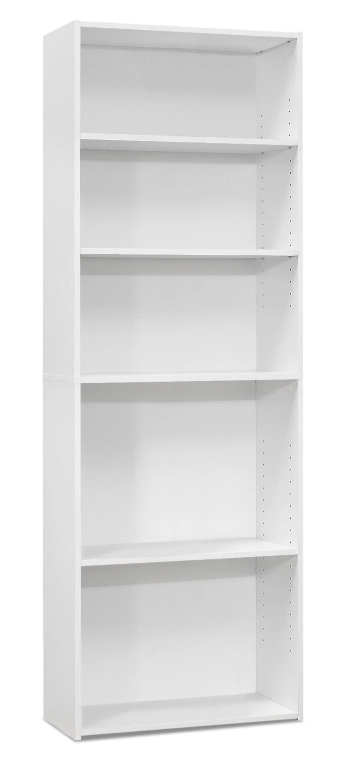 Slade 24.75" 5-Shelf Bookcase - White