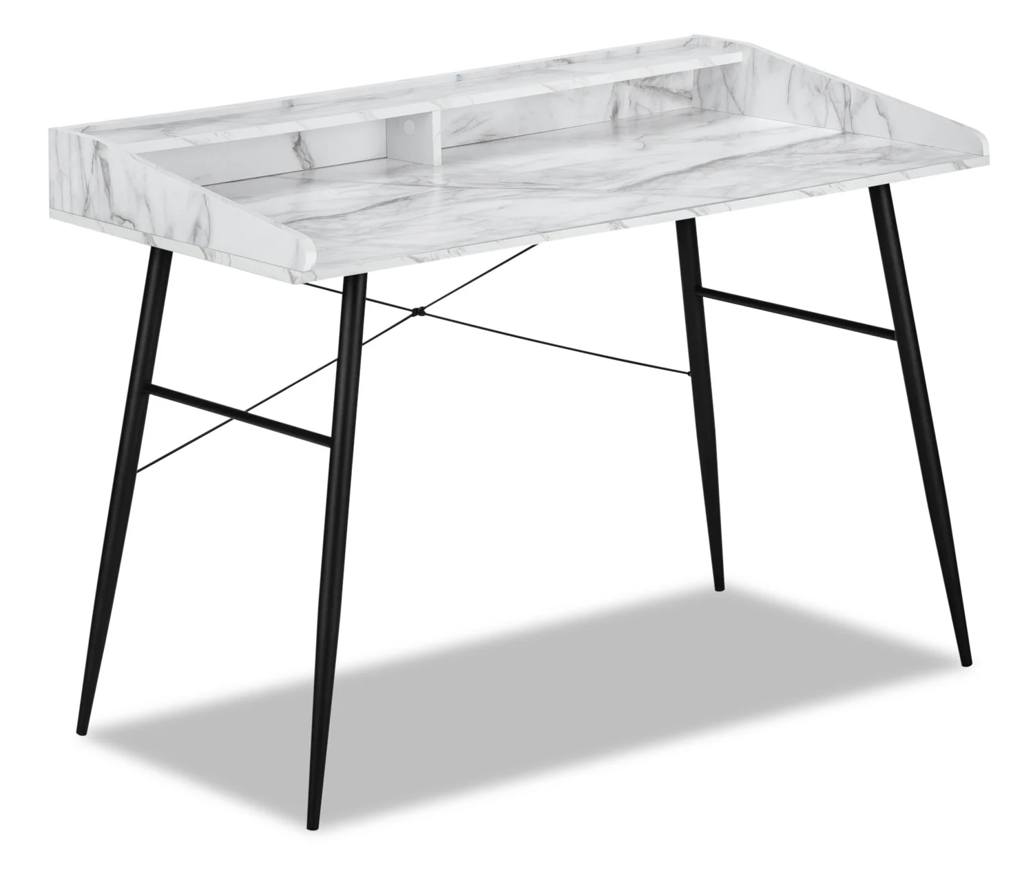 1662-jeremy-47-25-office-desk-with-small-hutch-white-marble-look-1.webp Jeremy 47.25" Office Desk with Small Hutch - White Marble-Look