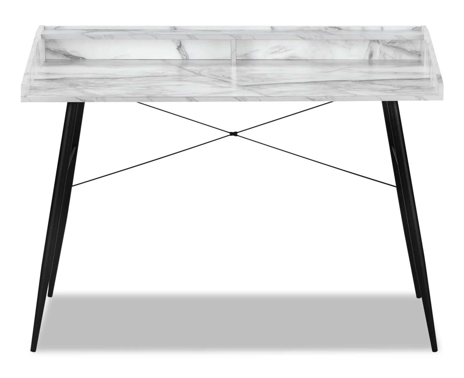 1662-jeremy-47-25-office-desk-with-small-hutch-white-marble-look-2.webp Jeremy 47.25" Office Desk with Small Hutch - White Marble-Look